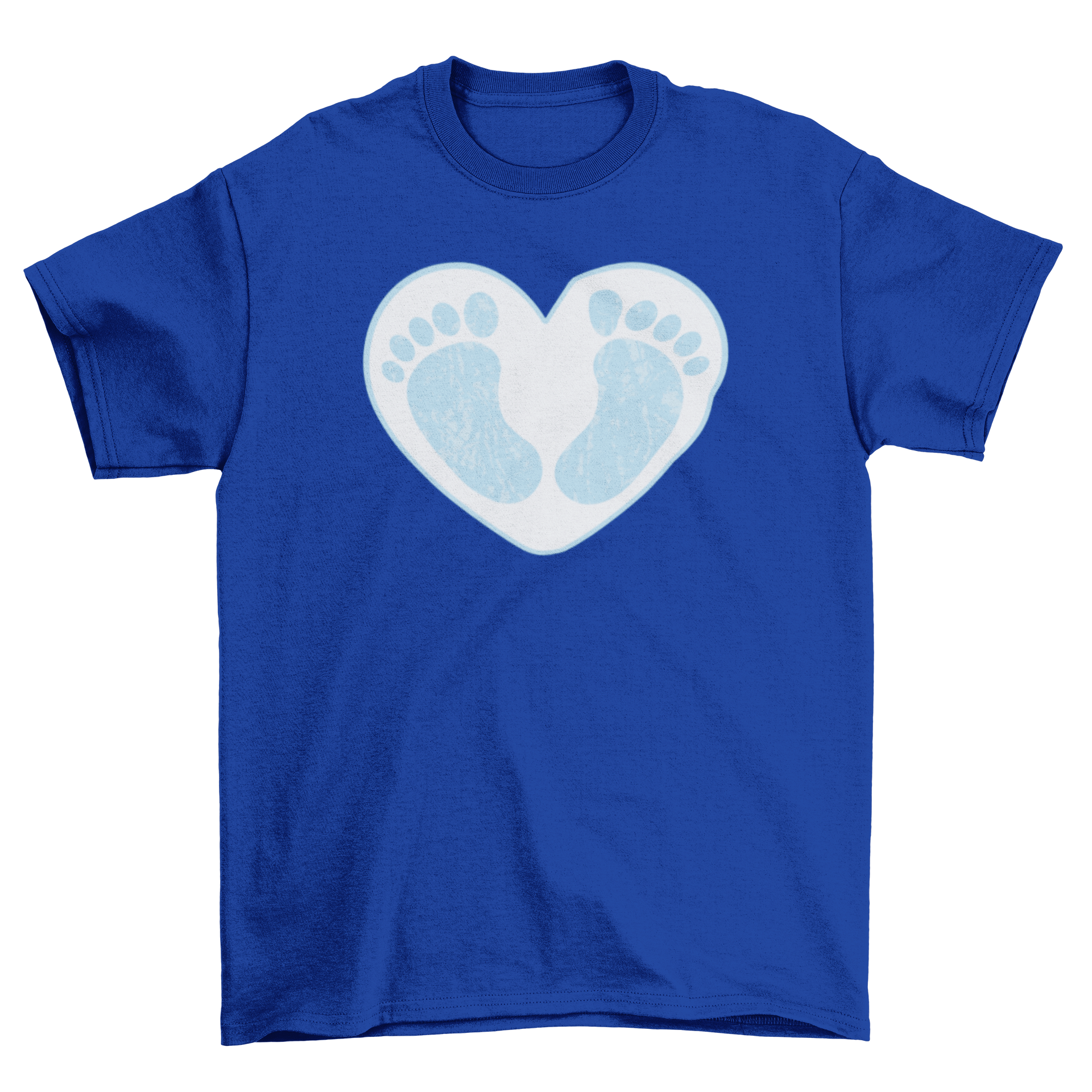 A cute baby feet t-shirt featuring two tiny baby feet inside a heart design, perfect for infants.