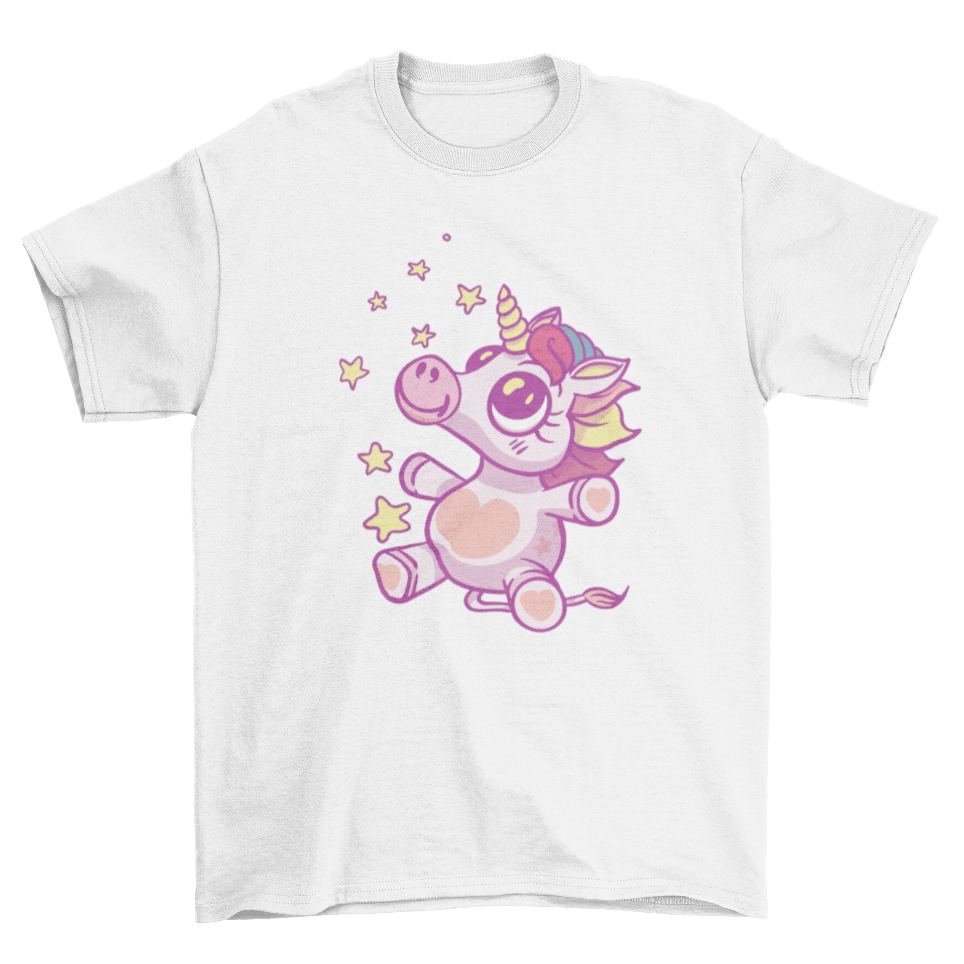 A pastel-colored baby unicorn t-shirt featuring a cute unicorn graphic, perfect for toddlers.