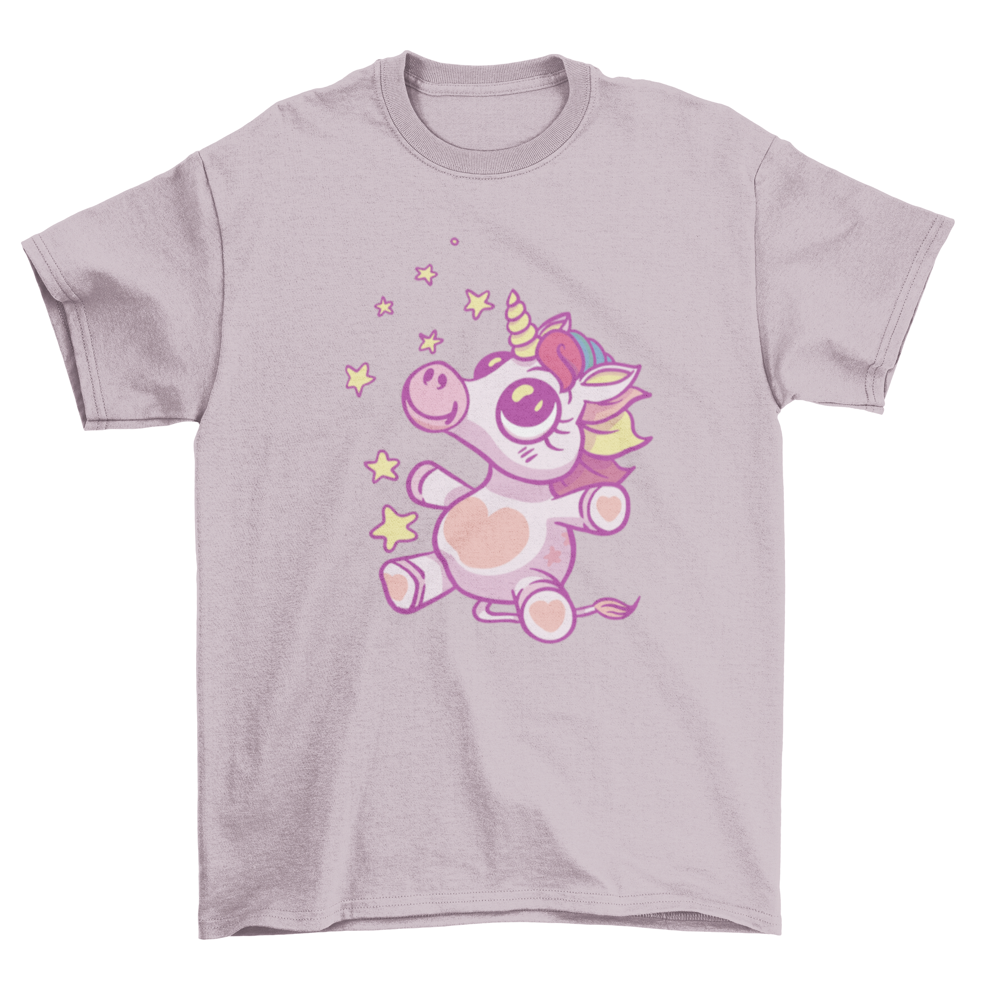 A pastel-colored baby unicorn t-shirt featuring a cute unicorn graphic, perfect for toddlers.