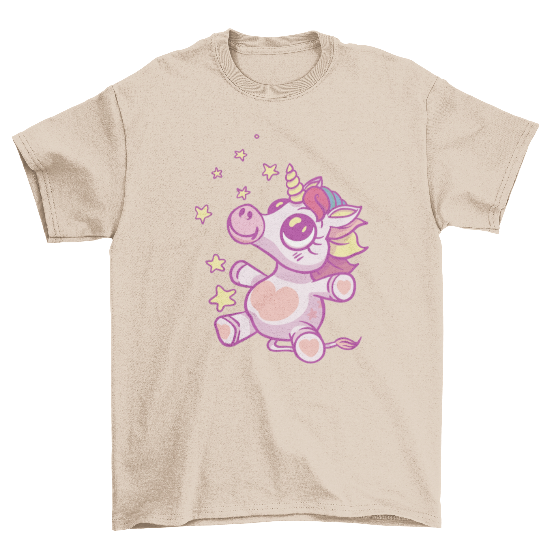 A pastel-colored baby unicorn t-shirt featuring a cute unicorn graphic, perfect for toddlers.