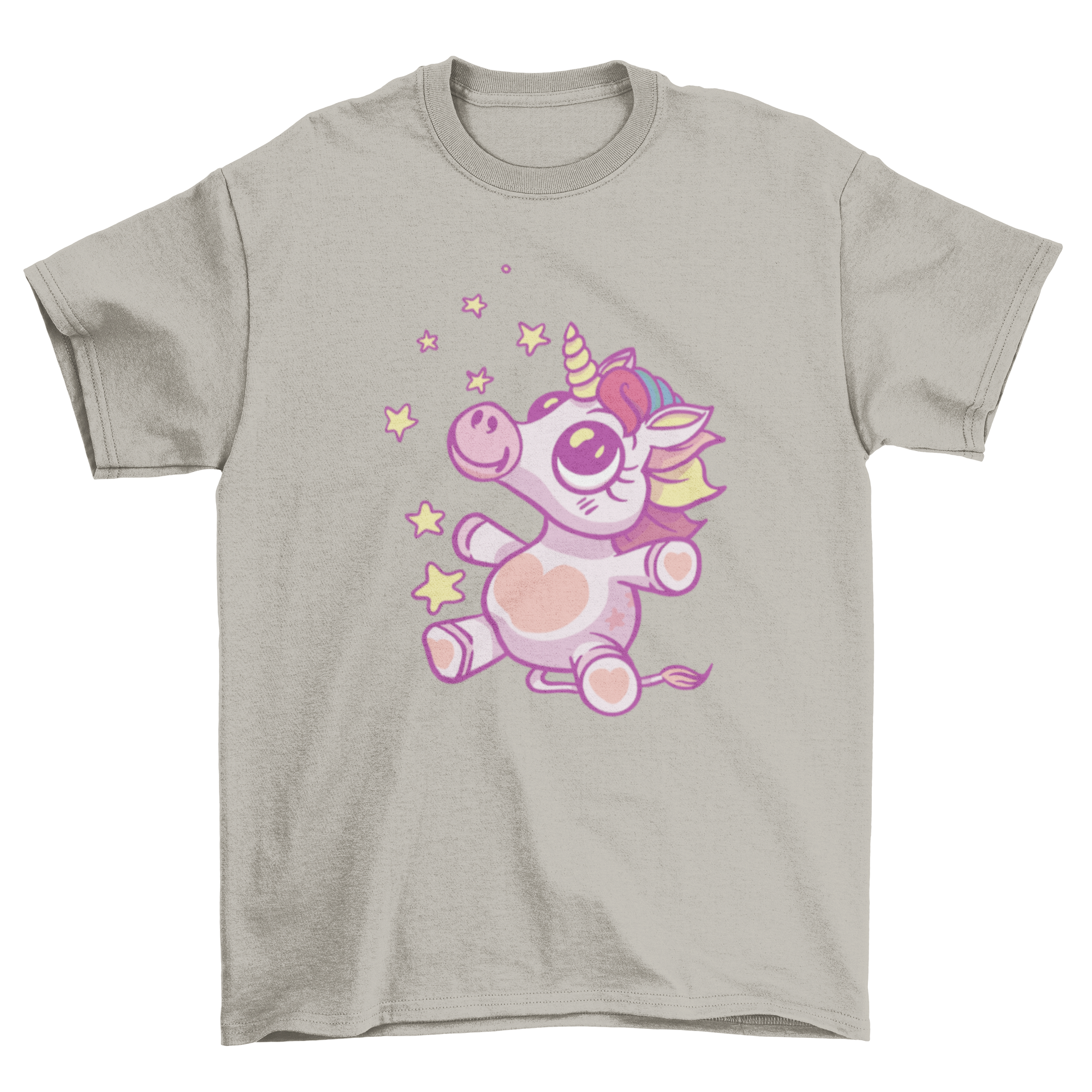 A pastel-colored baby unicorn t-shirt featuring a cute unicorn graphic, perfect for toddlers.