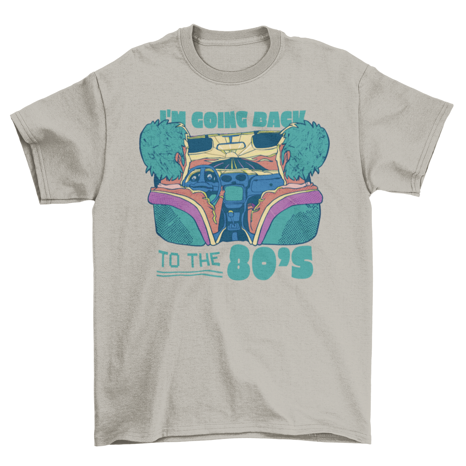 Back to the 80's quote t-shirt featuring a retro car design and nostalgic quote.