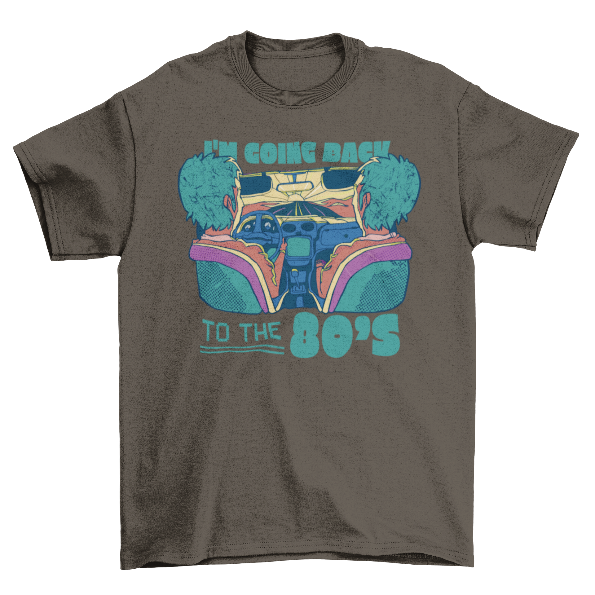 Back to the 80's quote t-shirt featuring a retro car design and nostalgic quote.