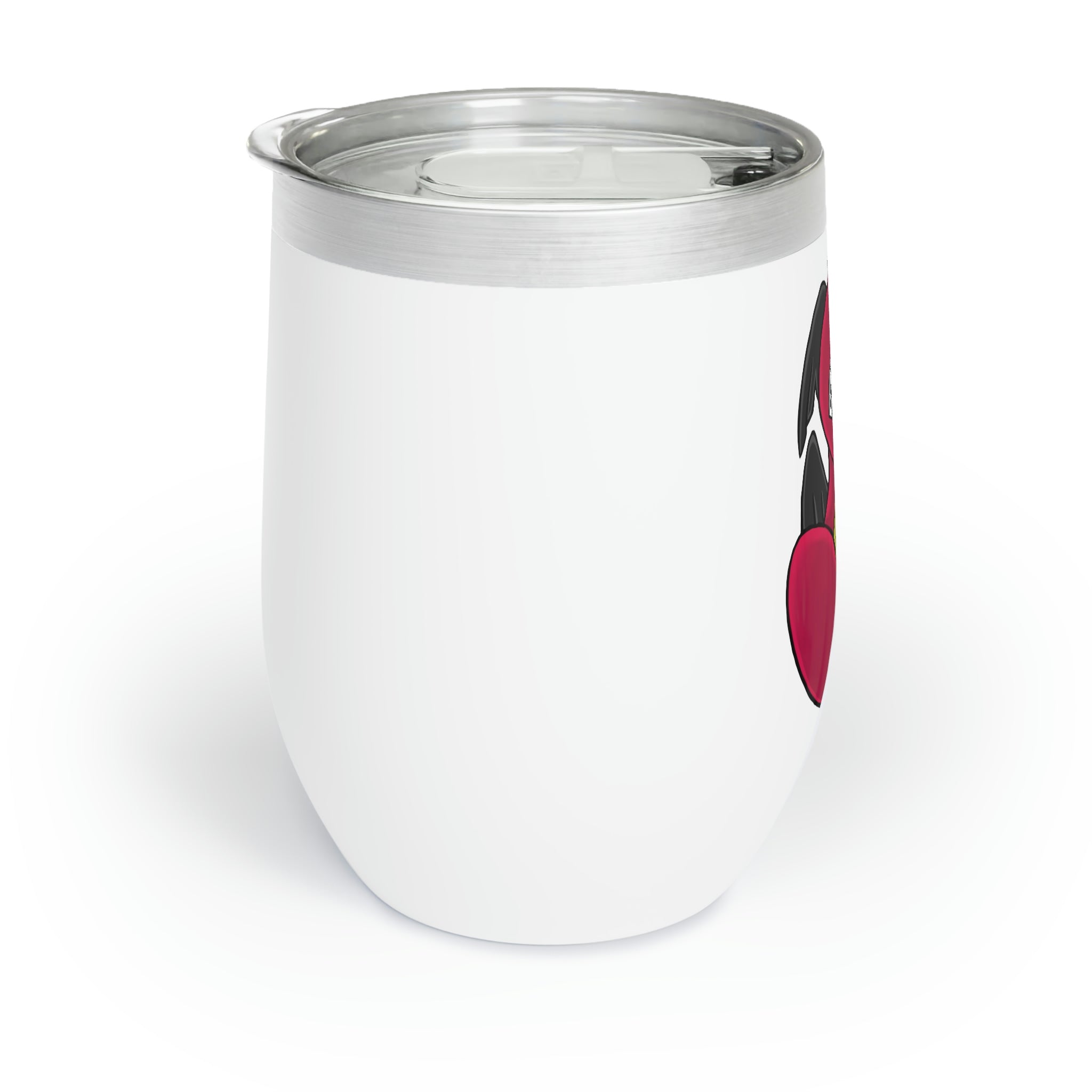 Baiyu Chill Wine Tumbler in stainless steel with double-insulated walls, showcasing a sleek stemless design and customizable surface.