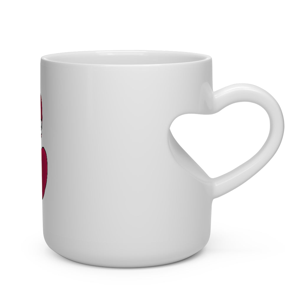 Baiyu Heart Shape Mug, white ceramic with a heart-shaped handle, perfect for hot beverages.