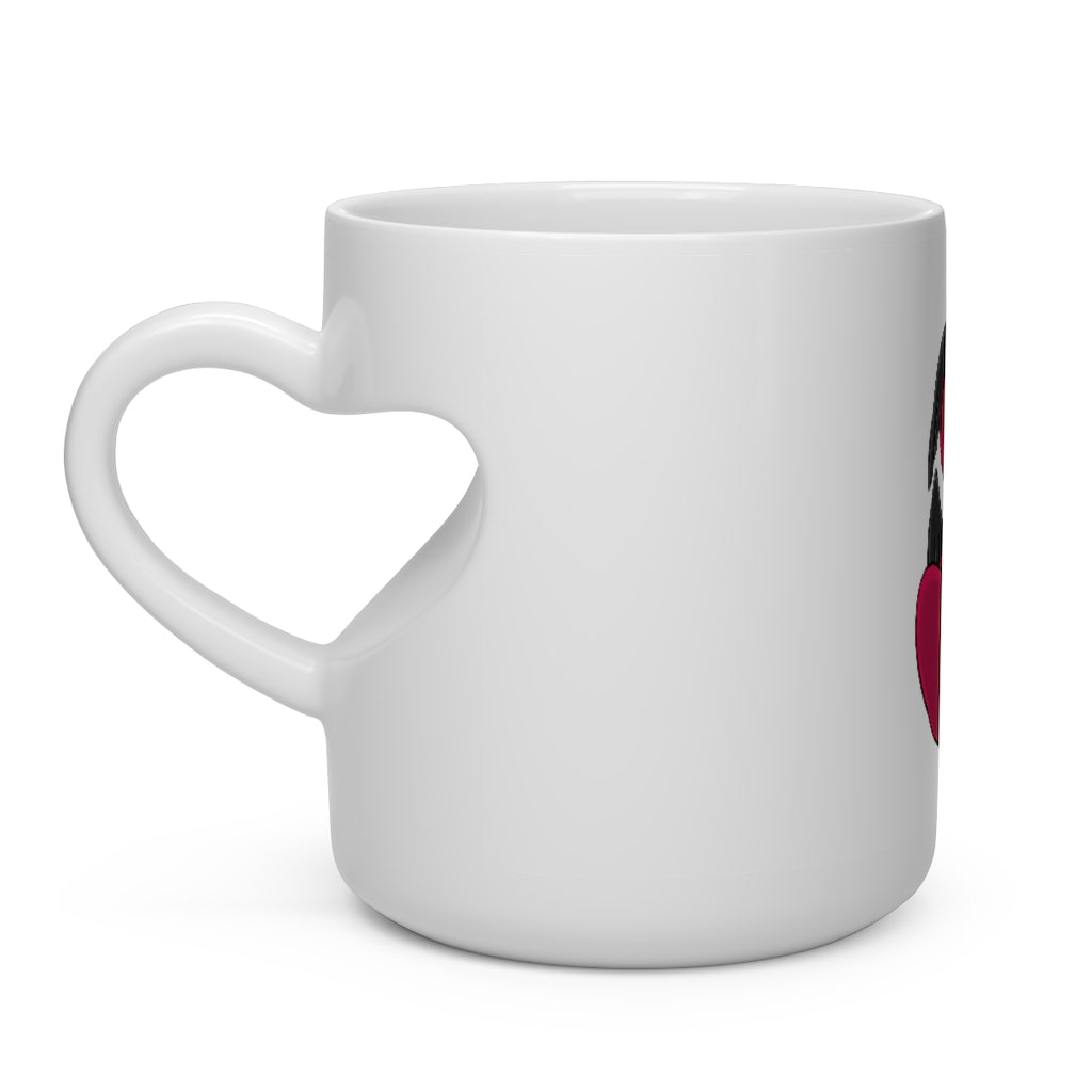 Baiyu Heart Shape Mug, white ceramic with a heart-shaped handle, perfect for hot beverages.