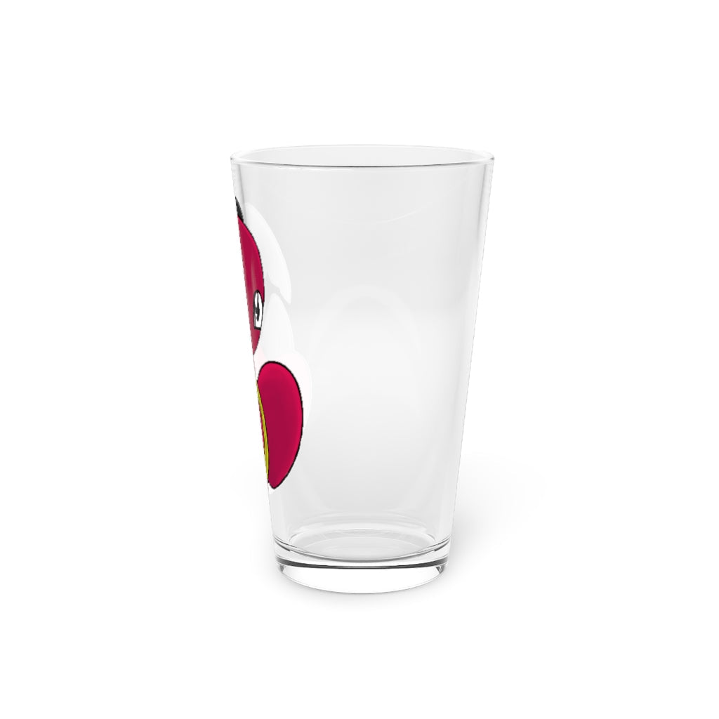 Baiyu Pint Glass, 16oz, clear glass with custom printed design, perfect for beverages.