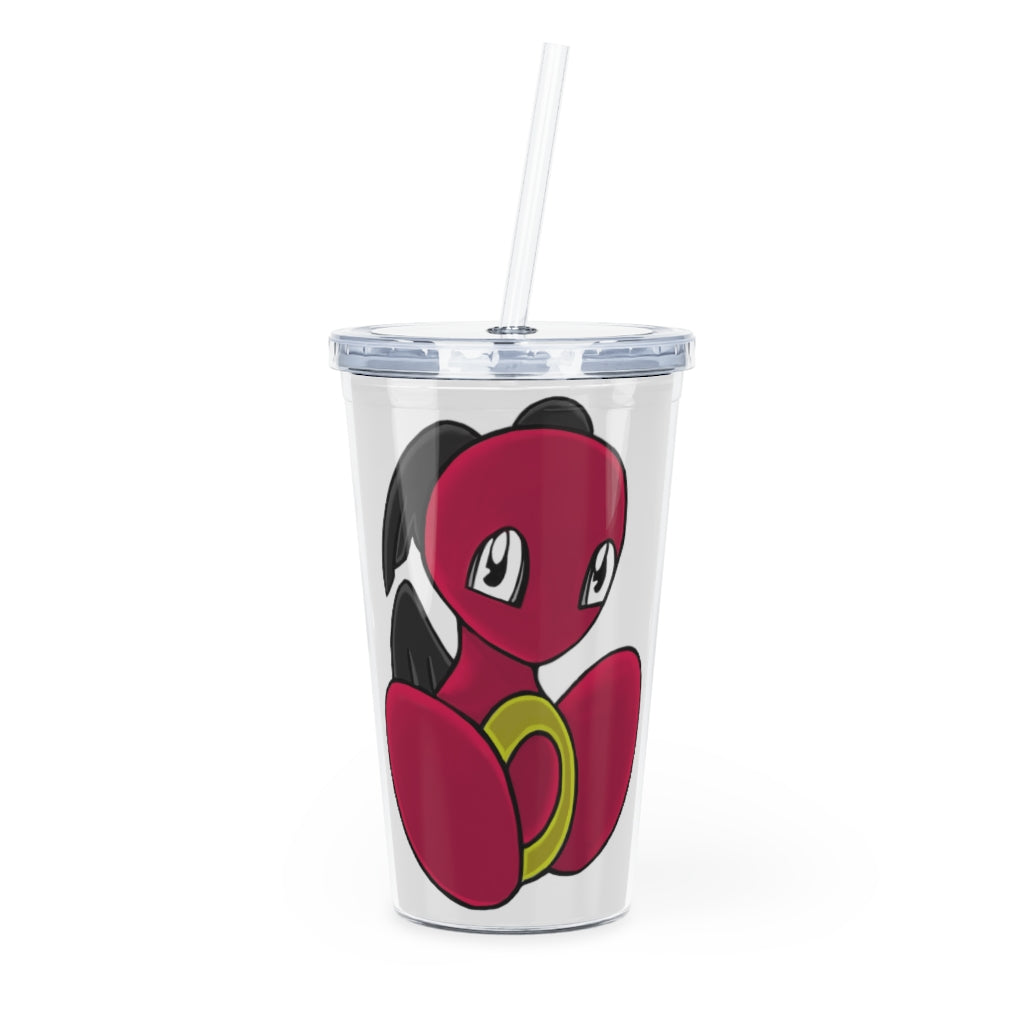 Baiyu Plastic Tumbler with Straw, featuring a customizable design, lid, and straw, perfect for events and gatherings.