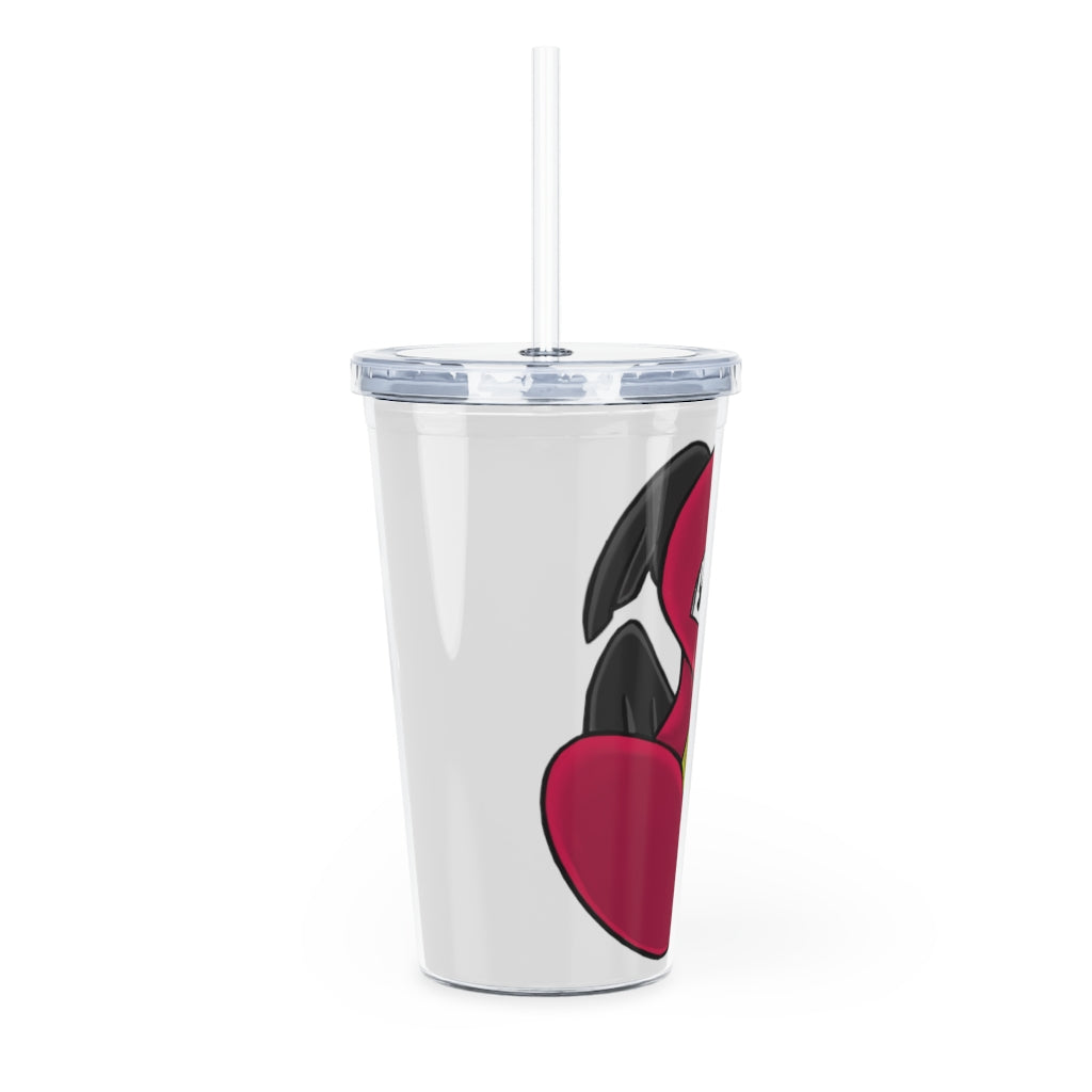 Baiyu Plastic Tumbler with Straw, featuring a customizable design, lid, and straw, perfect for events and gatherings.