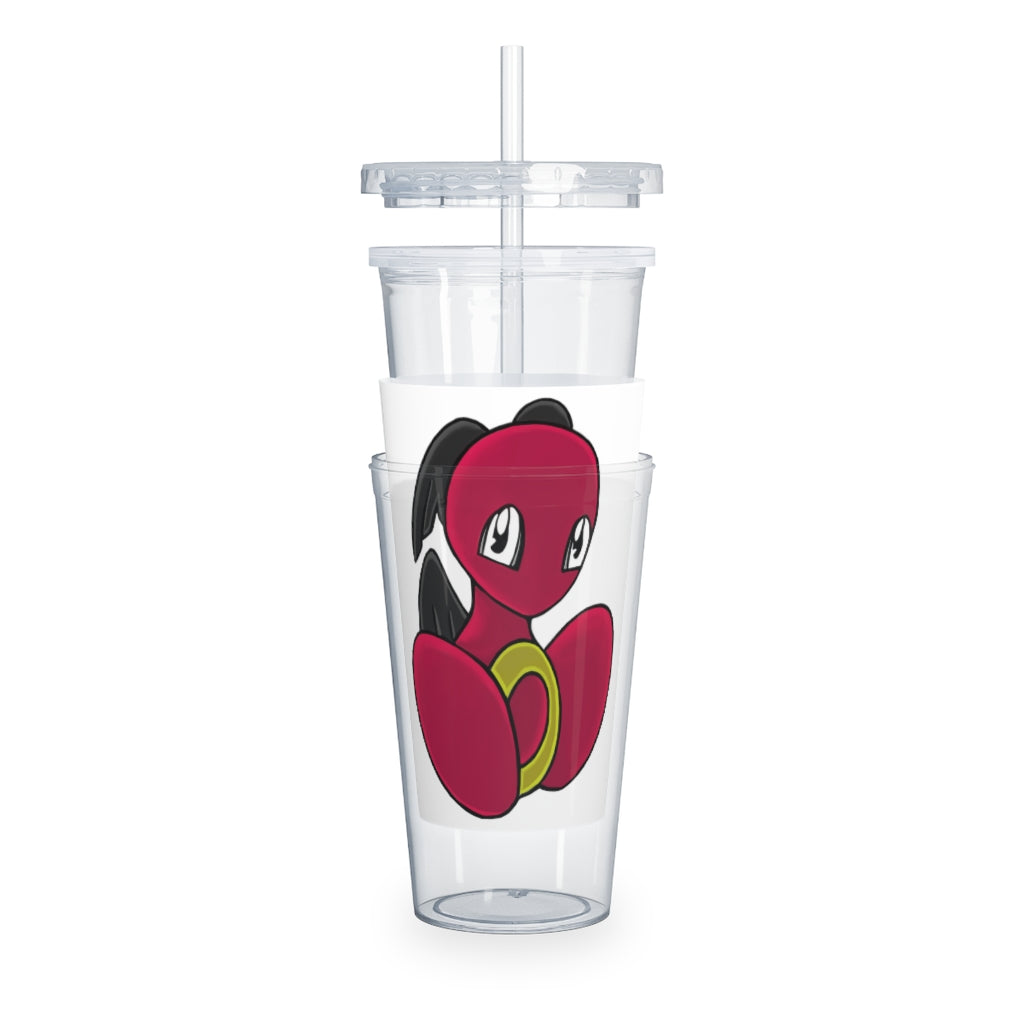 Baiyu Plastic Tumbler with Straw, featuring a customizable design, lid, and straw, perfect for events and gatherings.