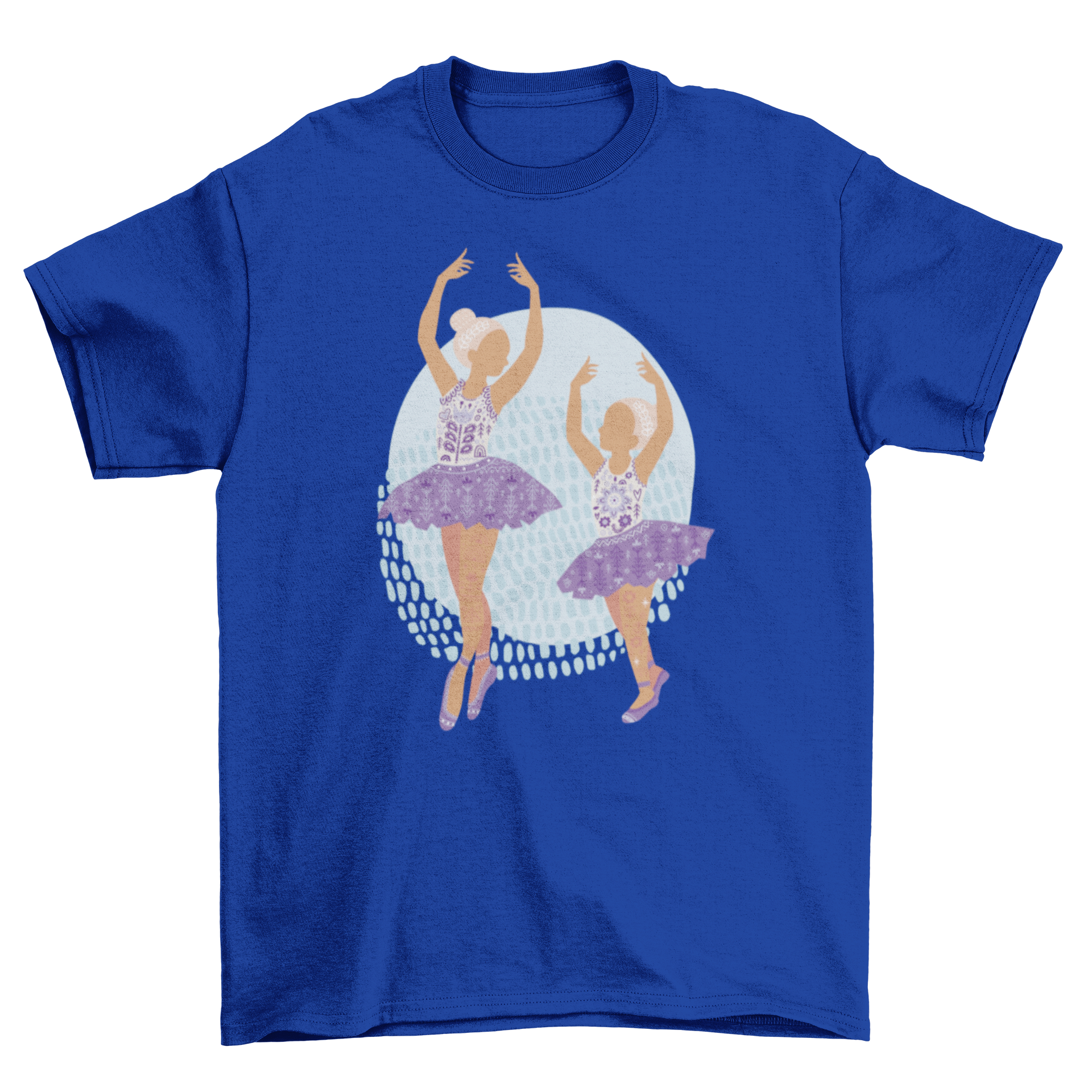 A stylish t-shirt featuring two ballet dancers in an elegant pose, perfect for dance enthusiasts.