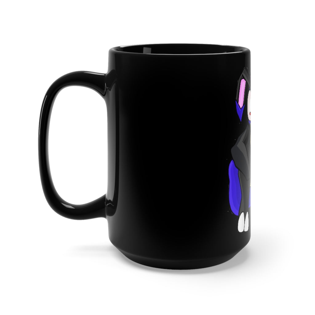 Bamryu Black Mug 15oz featuring a sleek black ceramic design with rounded corners and a comfortable C-handle.