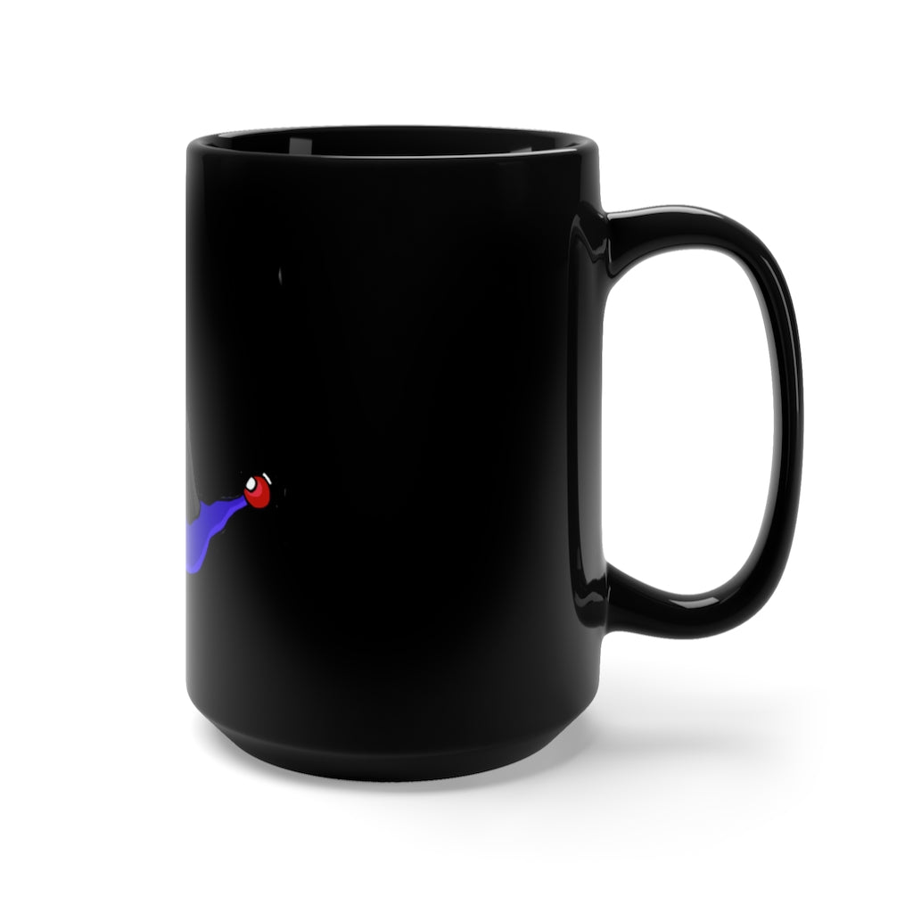 Bamryu Black Mug 15oz featuring a sleek black ceramic design with rounded corners and a comfortable C-handle.