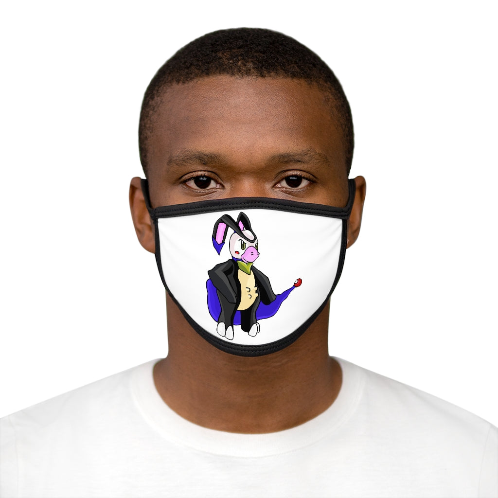 Bamryu Mixed-Fabric Face Mask featuring a black outer edge and earloops, made from polyester and cotton.