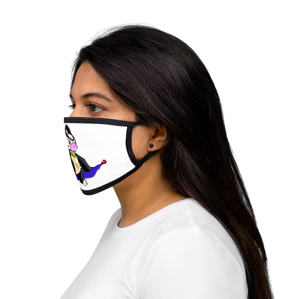 Bamryu Mixed-Fabric Face Mask featuring a black outer edge and earloops, made from polyester and cotton.