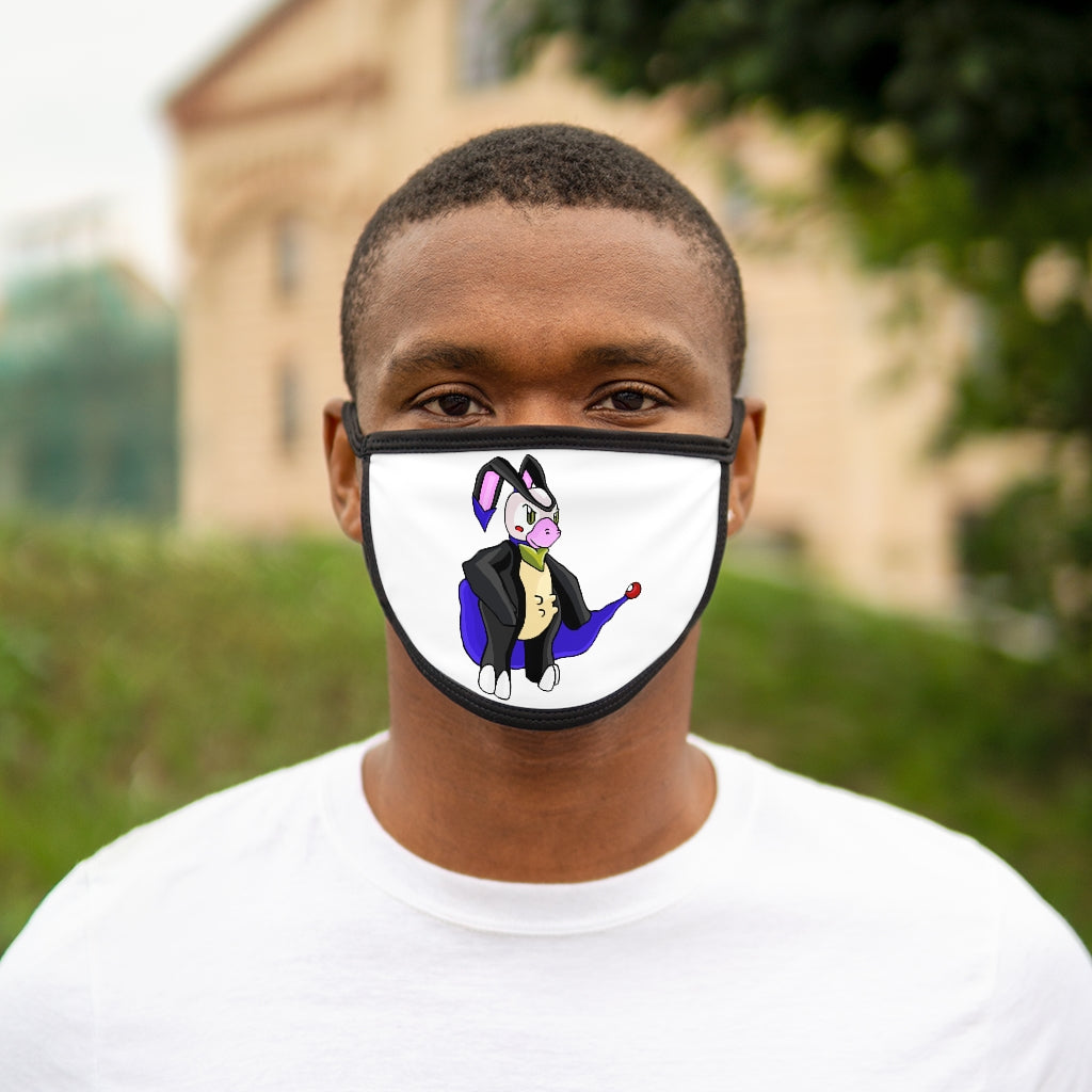 Bamryu Mixed-Fabric Face Mask featuring a black outer edge and earloops, made from polyester and cotton.