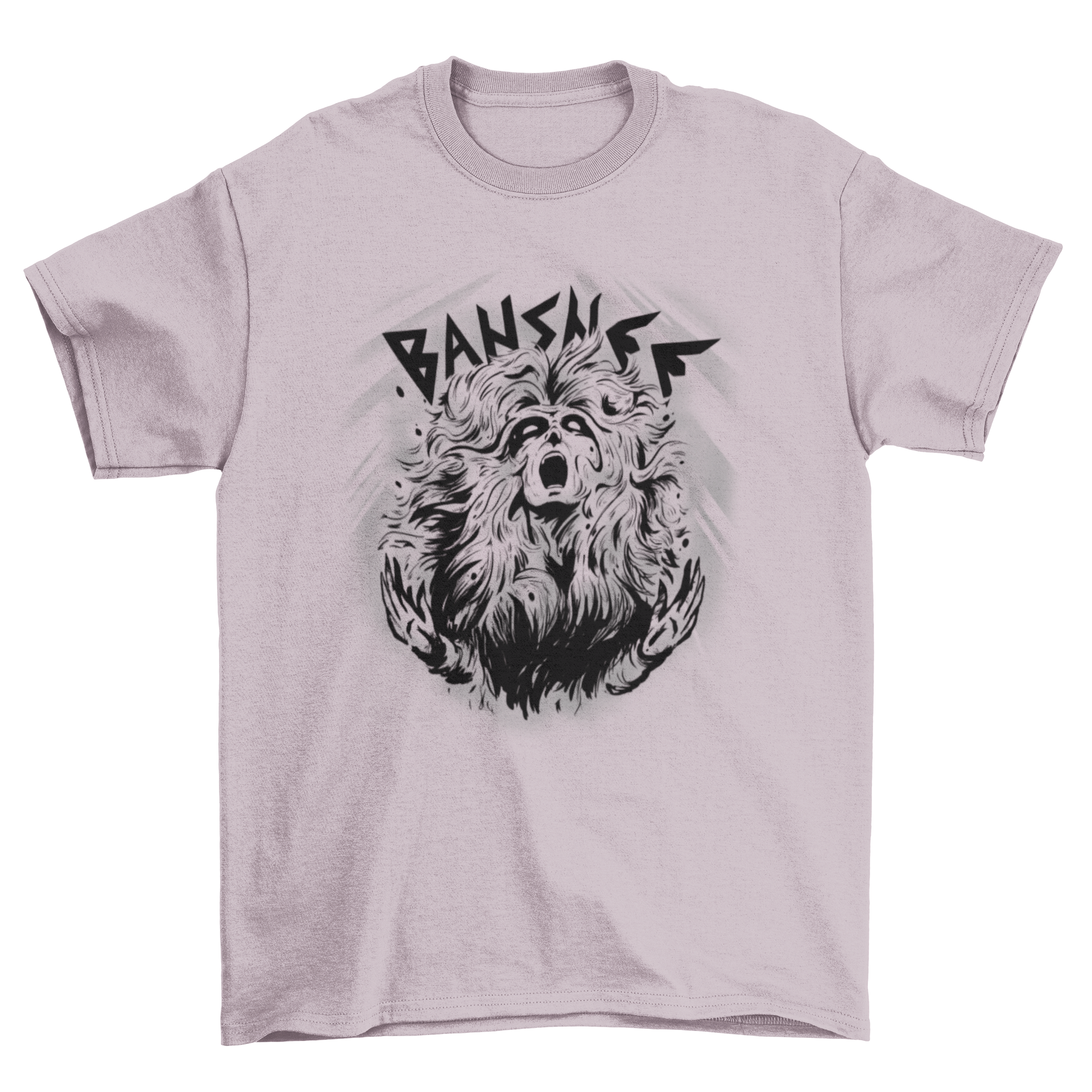 Banshee Celtic creature t-shirt featuring a woman screaming, symbolizing death in mythology.