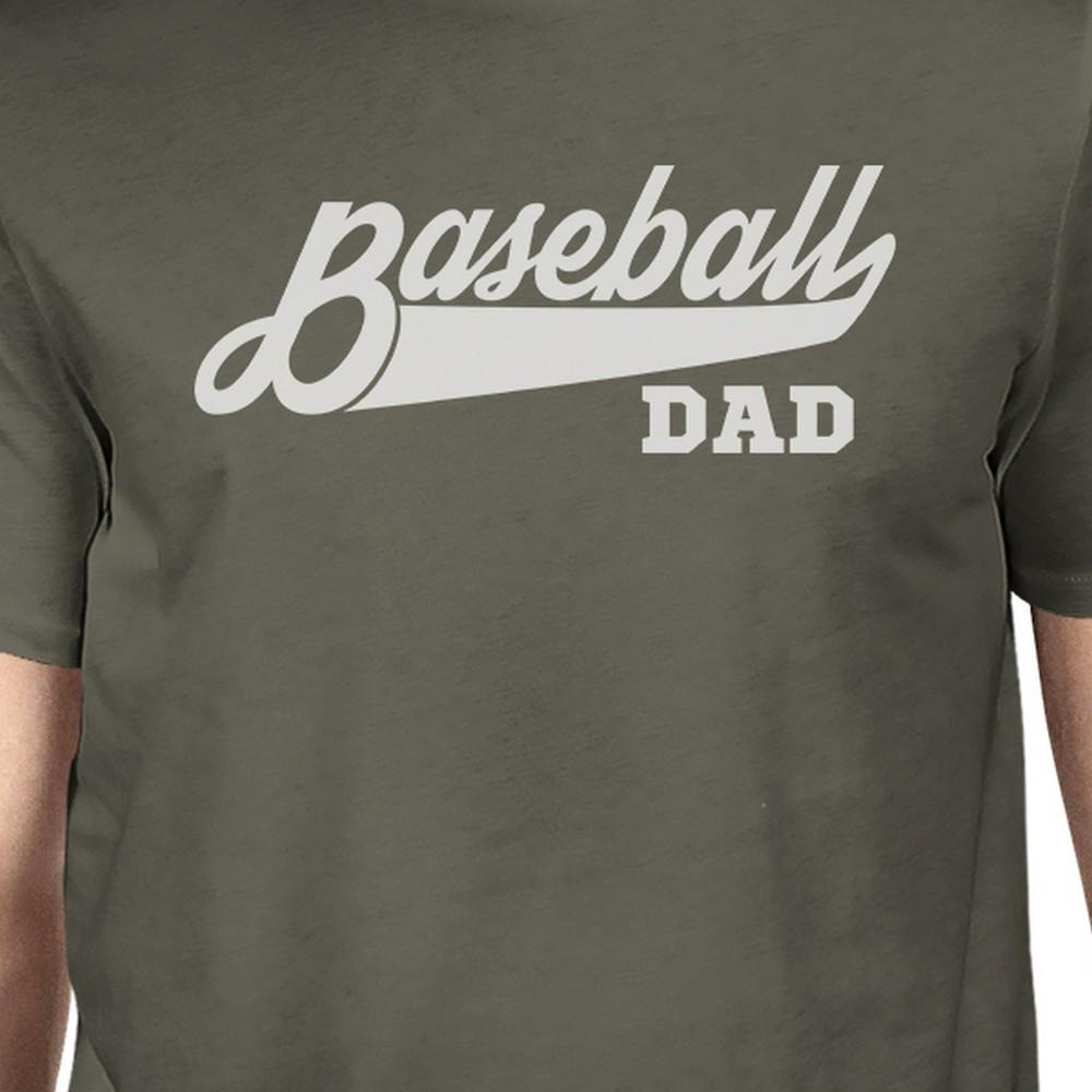 Dark gray cotton shirt with a funny baseball dad graphic design, perfect for Father's Day gifts.