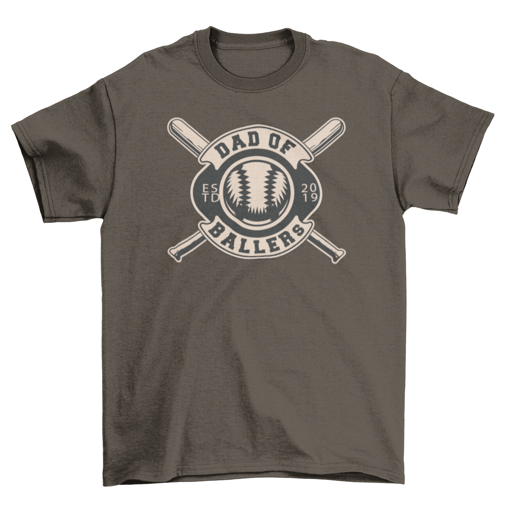 A stylish t-shirt featuring the quote 'Dad of Ballers' with baseball graphics, perfect for baseball-loving fathers.