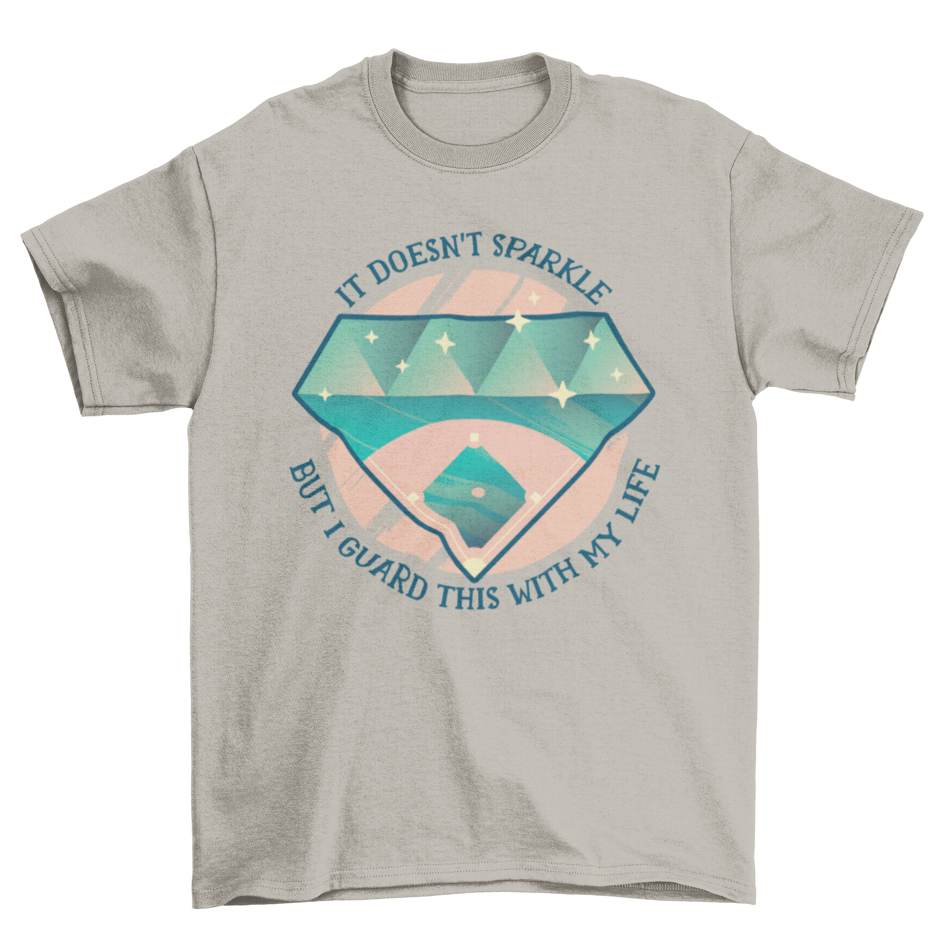 Baseball Quote T-shirt featuring a diamond-shaped baseball field and an inspiring quote.