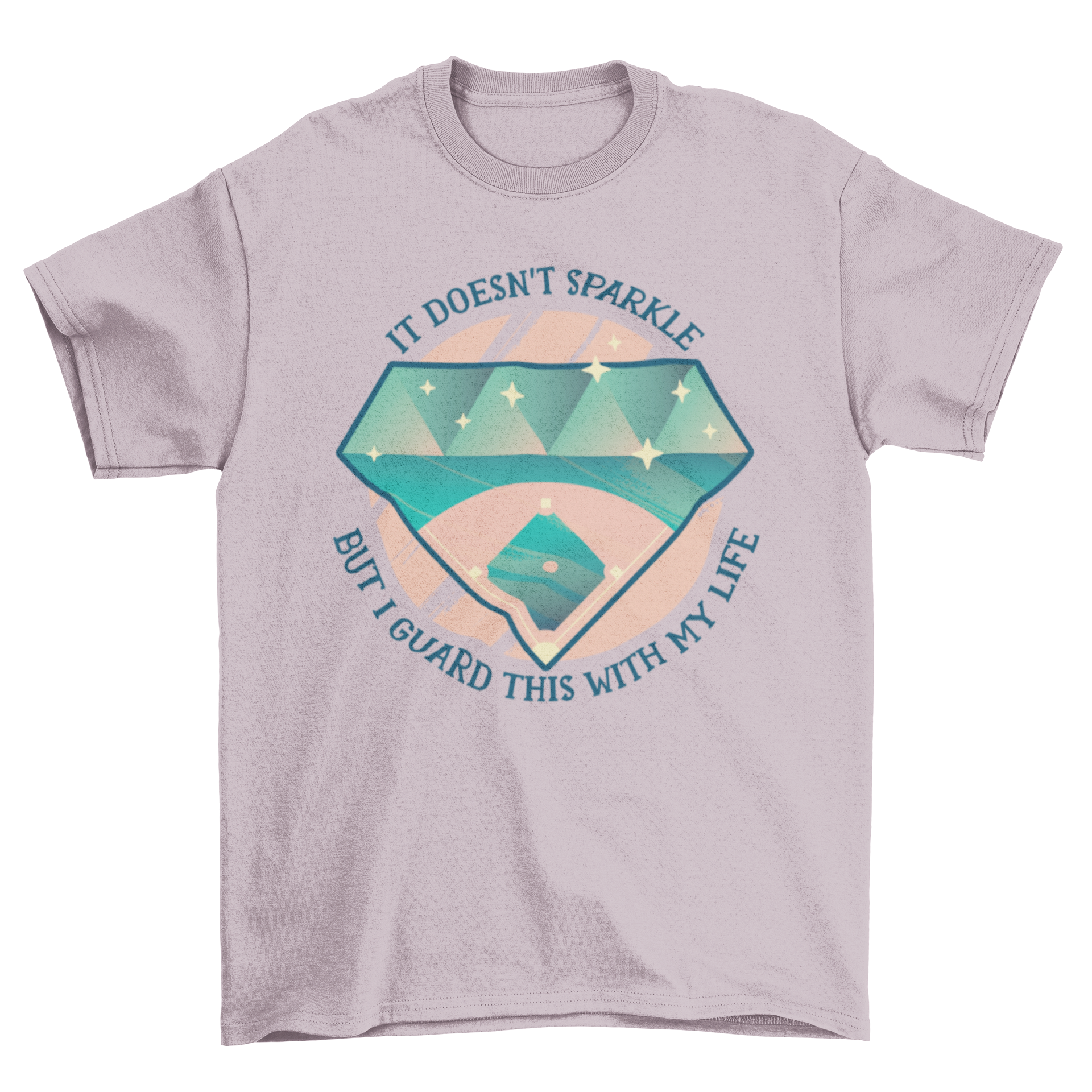 Baseball Quote T-shirt featuring a diamond-shaped baseball field and an inspiring quote.