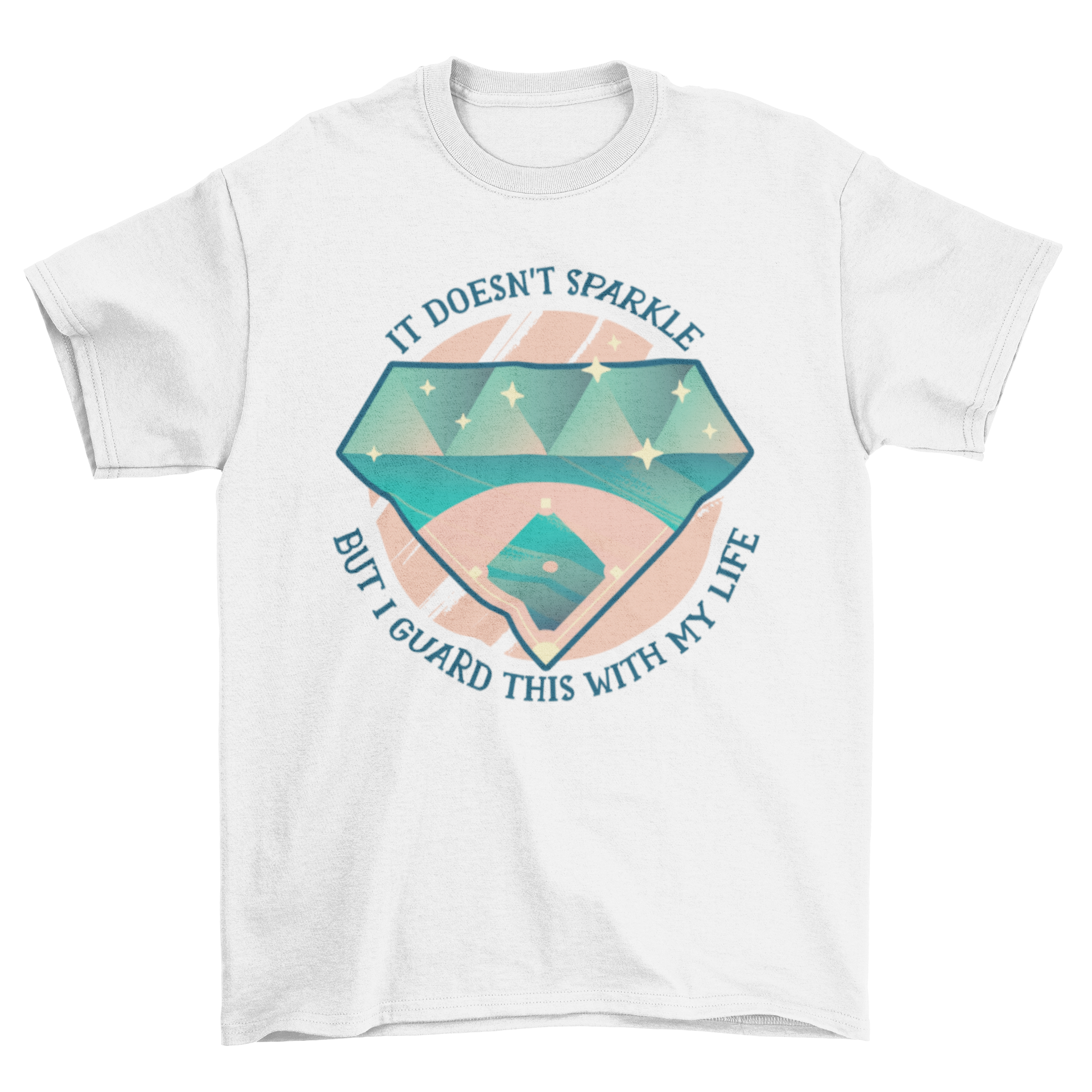 Baseball Quote T-shirt featuring a diamond-shaped baseball field and an inspiring quote.