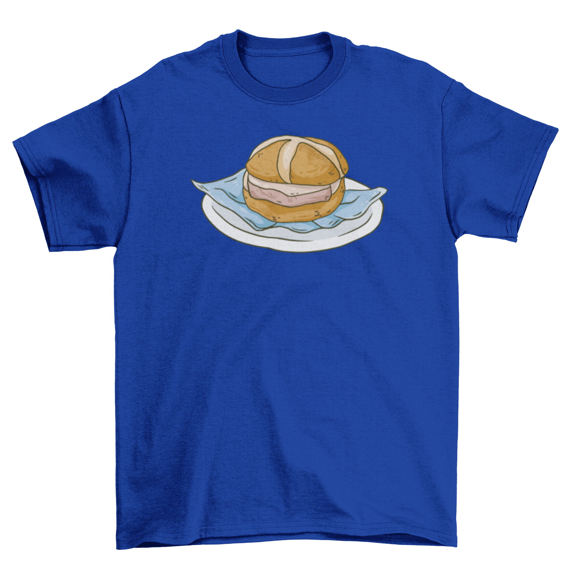 Bavarian sandwich t-shirt featuring a colorful Leberkassemmel design on a soft fabric.