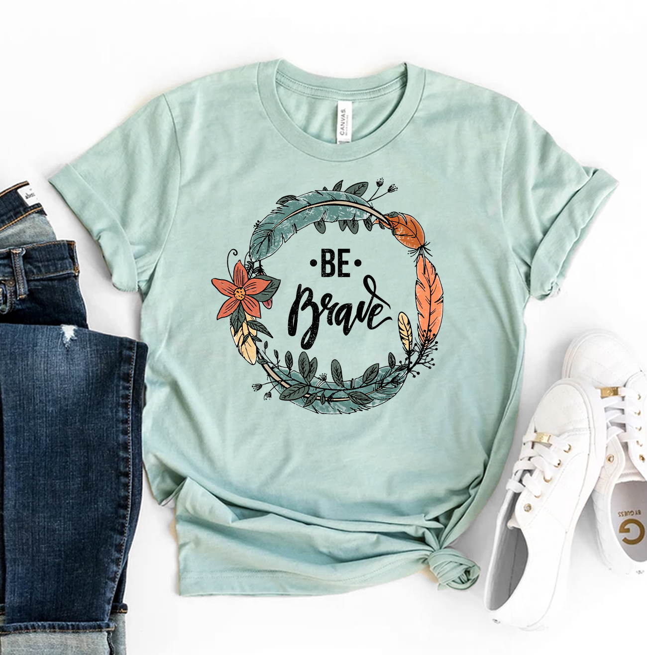 Be Brave T-shirt made from premium ring spun cotton with a soft feel and high-quality flex print design.