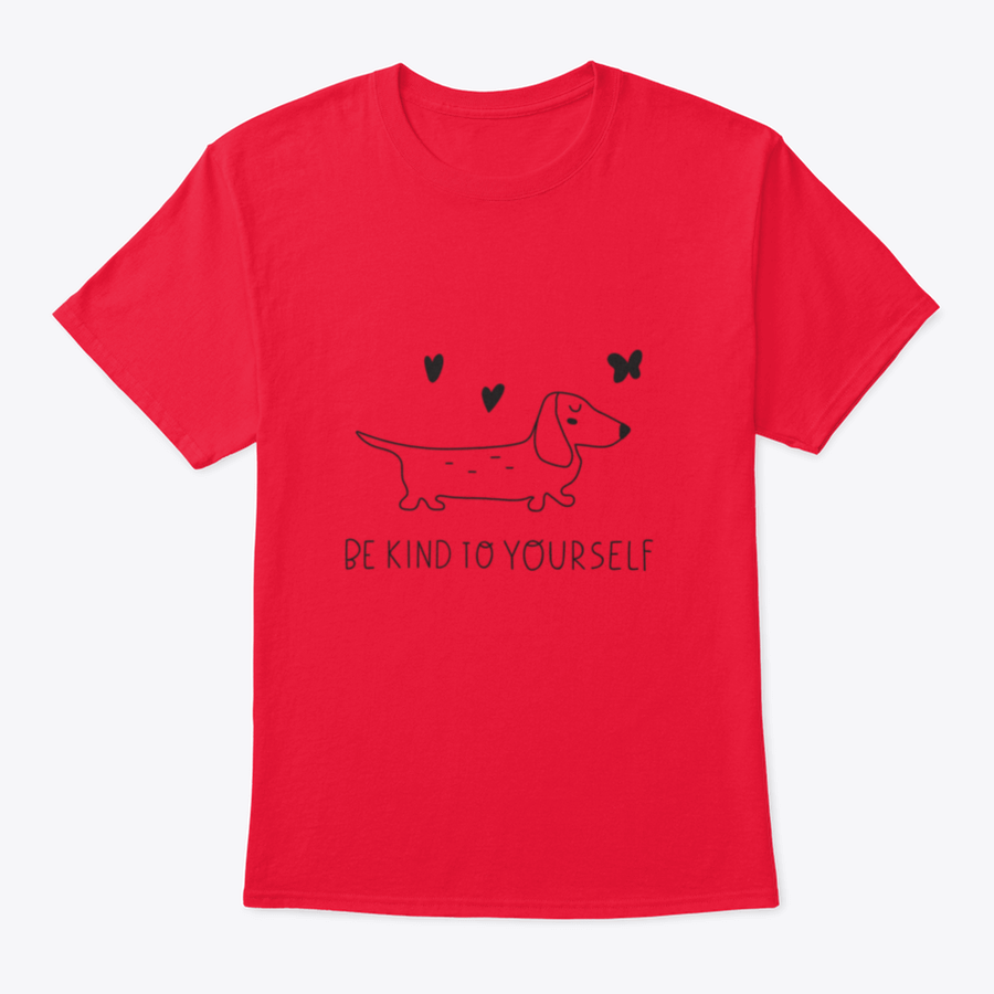 A soft cotton t-shirt featuring an inspirational design that reads 'Be Kind To Yourself', perfect for casual wear.