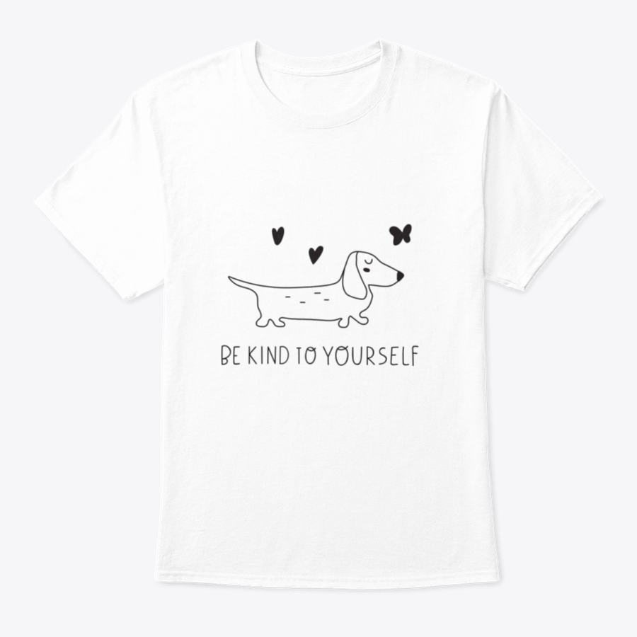 A soft cotton t-shirt featuring an inspirational design that reads 'Be Kind To Yourself', perfect for casual wear.