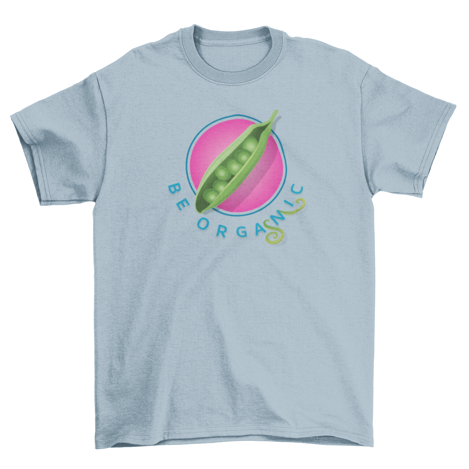 Be Orgasmic T-Shirt featuring a green bean seedcase design symbolizing female sexuality, made from soft, breathable fabric.