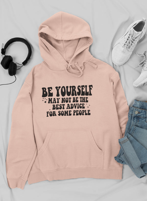 Be Yoursel Hoodie featuring unique designs by top artists, made from cozy cotton/poly fleece blend.