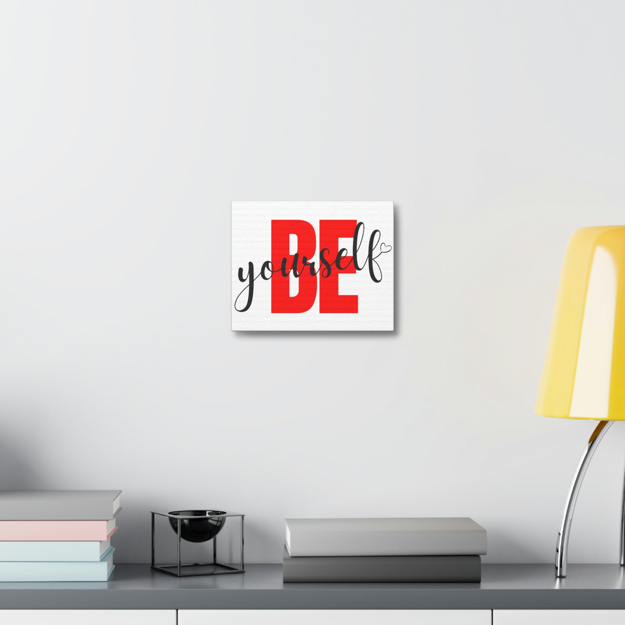 Be Yourself Stretched Canvas featuring vibrant colors and high-quality print on a wooden frame, perfect for indoor decoration.