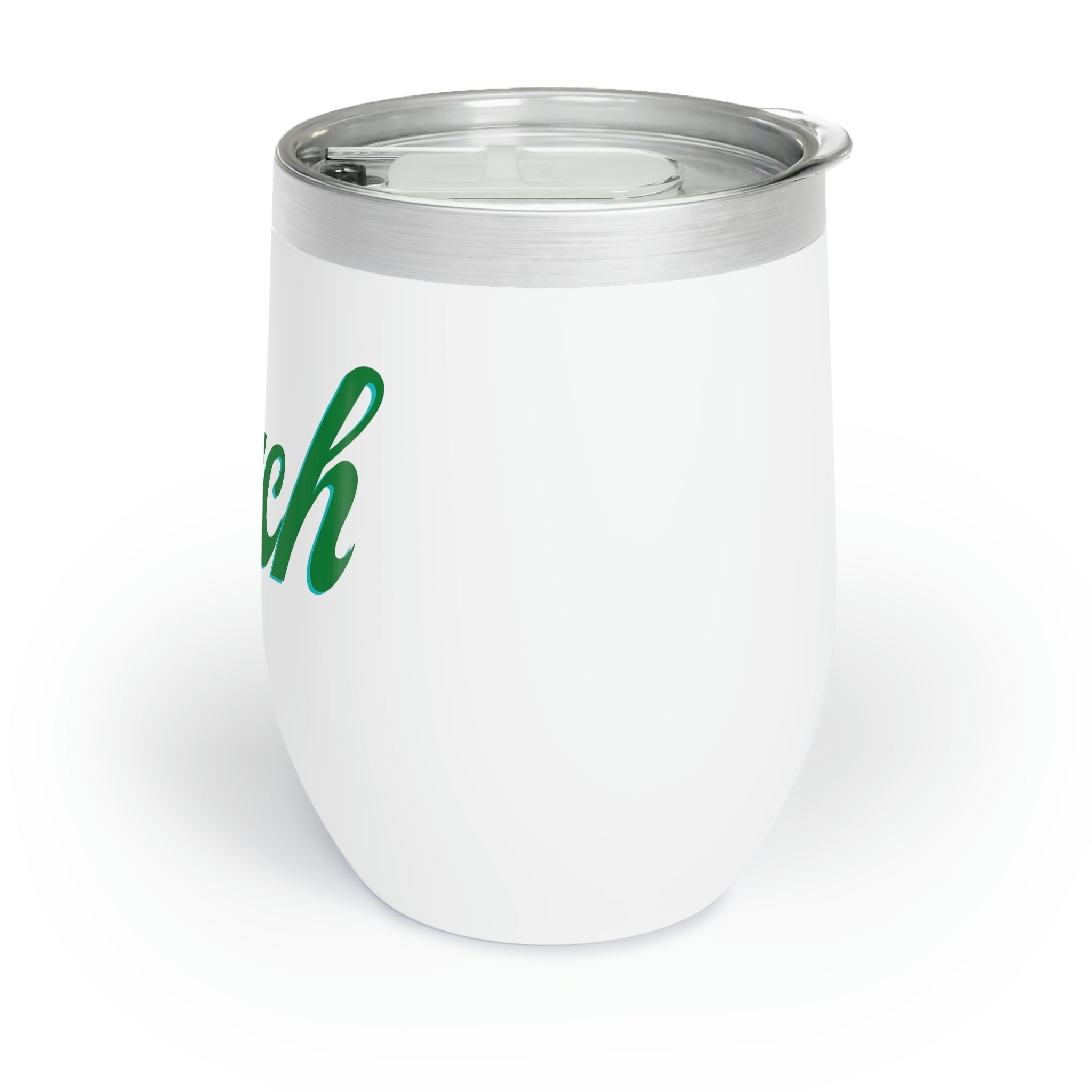 A stylish Beach Chill Wine Tumbler in stainless steel, showcasing its double-insulated design and customizable features, perfect for outdoor use.