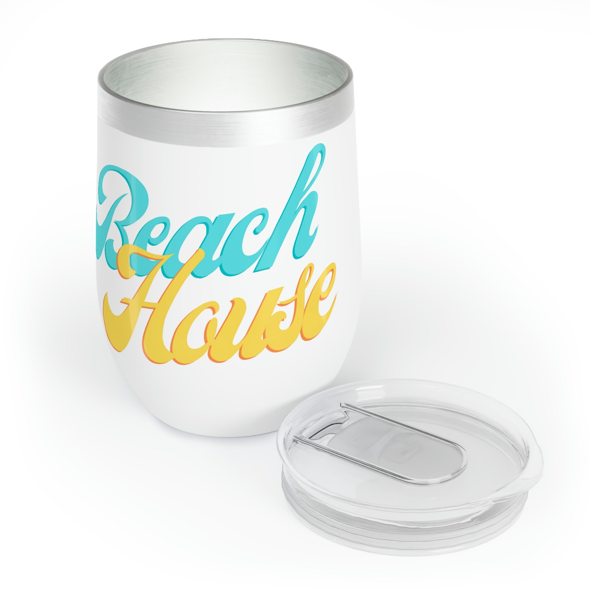 Beach House Chill Wine Tumbler in stainless steel with a sleek design, perfect for keeping drinks at the ideal temperature.