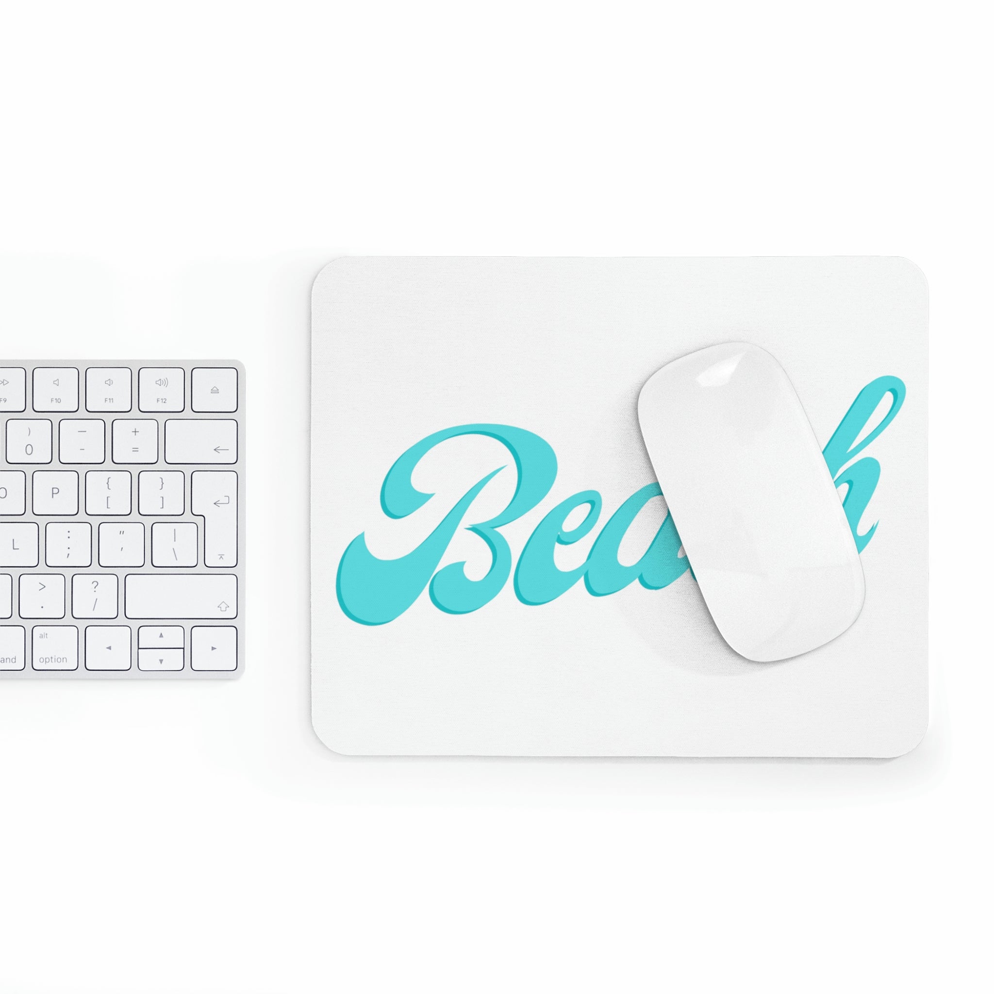 A vibrant beach-themed mouse pad featuring a scenic ocean view, perfect for enhancing any workspace.