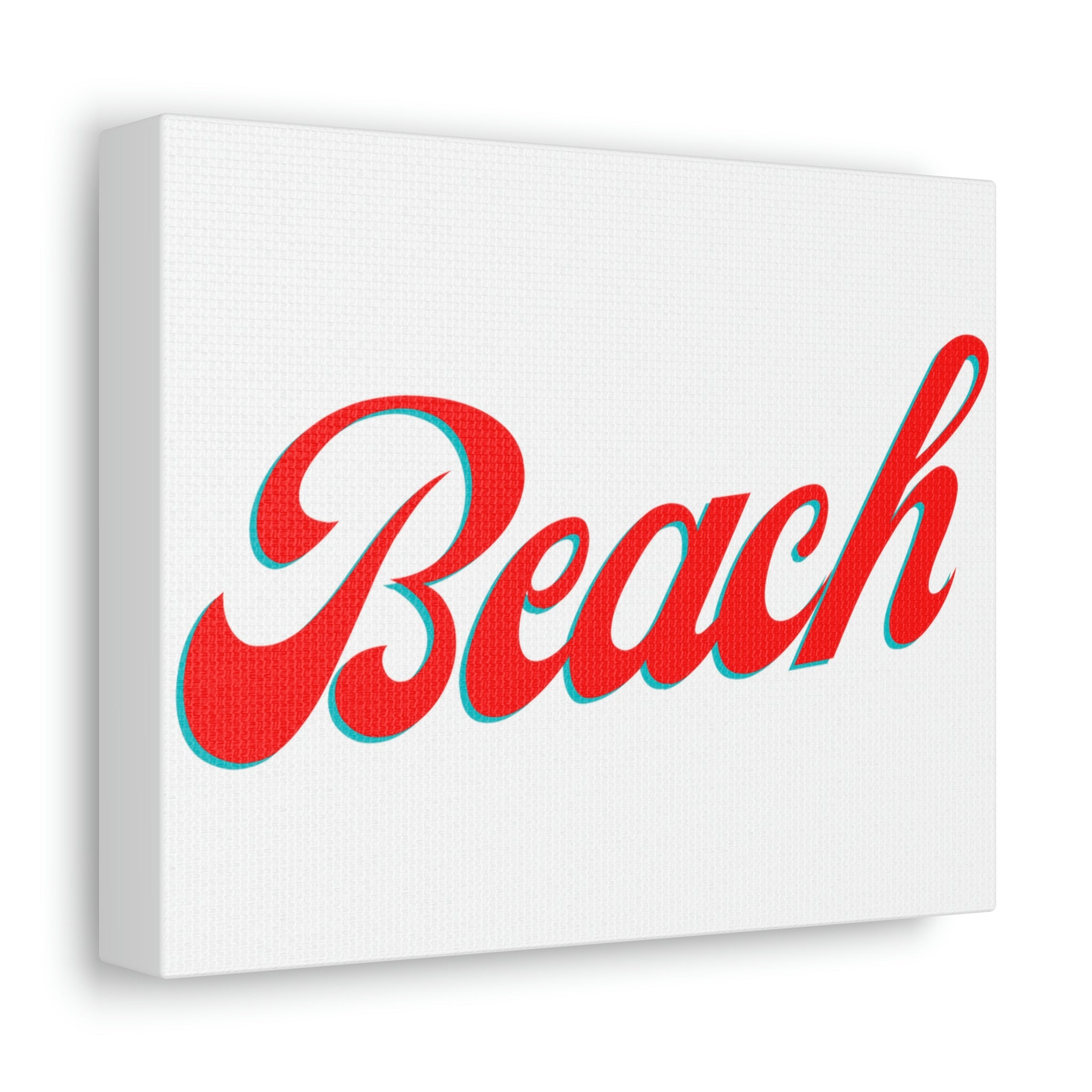 A beautiful Beach Stretched Canvas featuring vibrant ocean scenery, expertly printed and stretched over a wooden frame, perfect for indoor decoration.