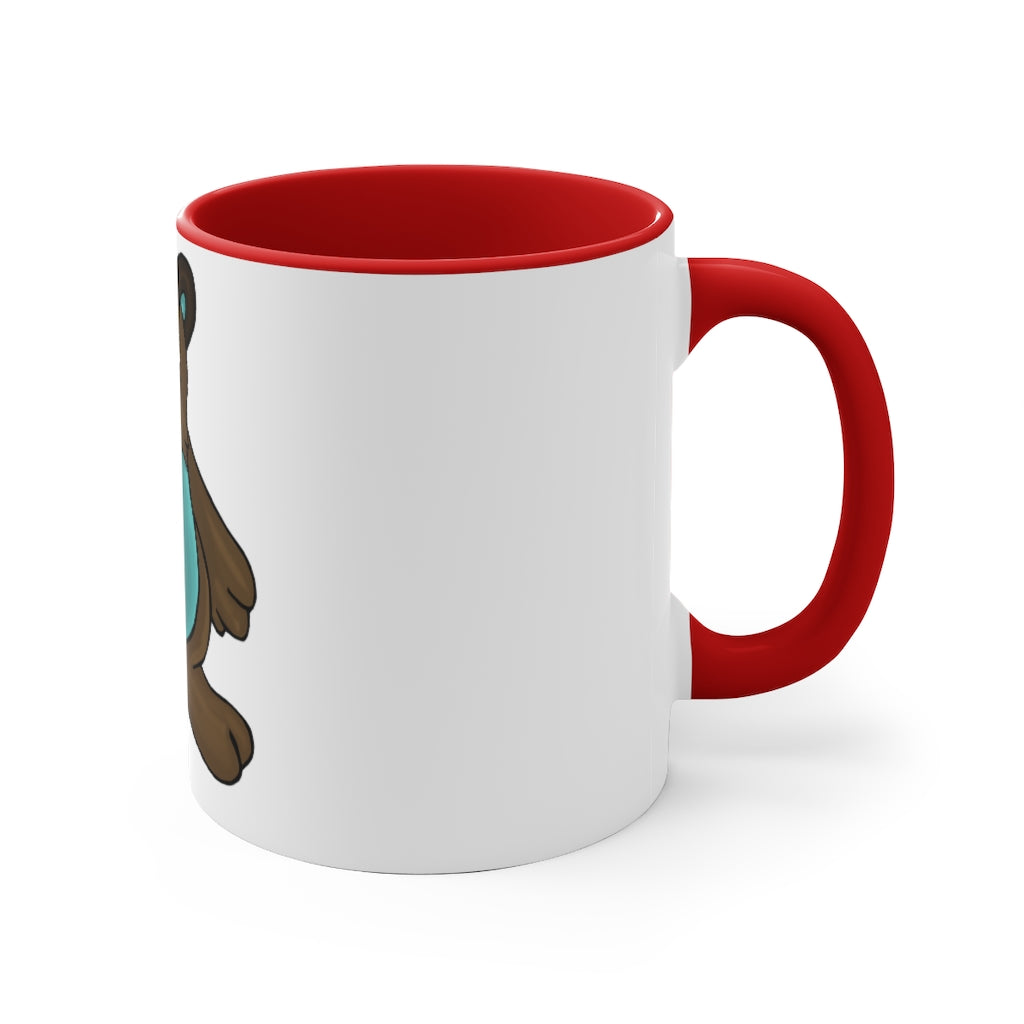 Beachu 11oz Accent Mug featuring a white ceramic body with a colored interior and handle, showcasing vibrant color options.