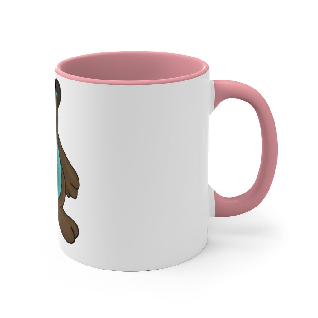 Beachu 11oz Accent Mug featuring a white ceramic body with a colored interior and handle, showcasing vibrant color options.