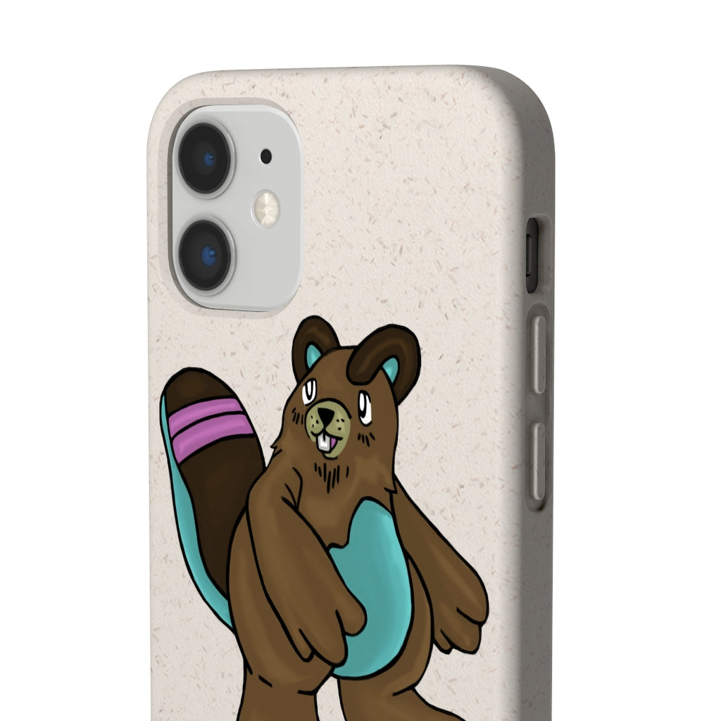 Beachu Biodegradable Phone Case made from PLA plant polymer and bamboo binder, showcasing its slim design and eco-friendly features.