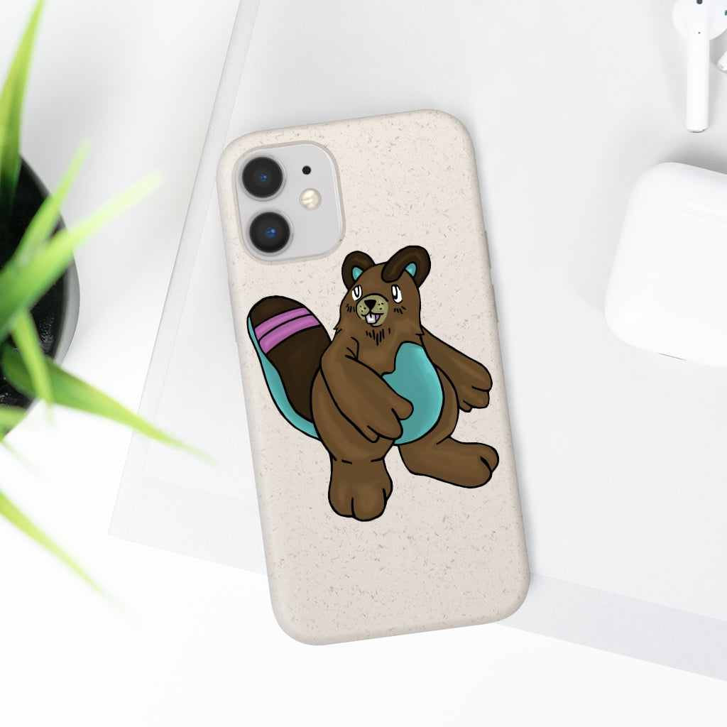 Beachu Biodegradable Phone Case made from PLA plant polymer and bamboo binder, showcasing its slim design and eco-friendly features.