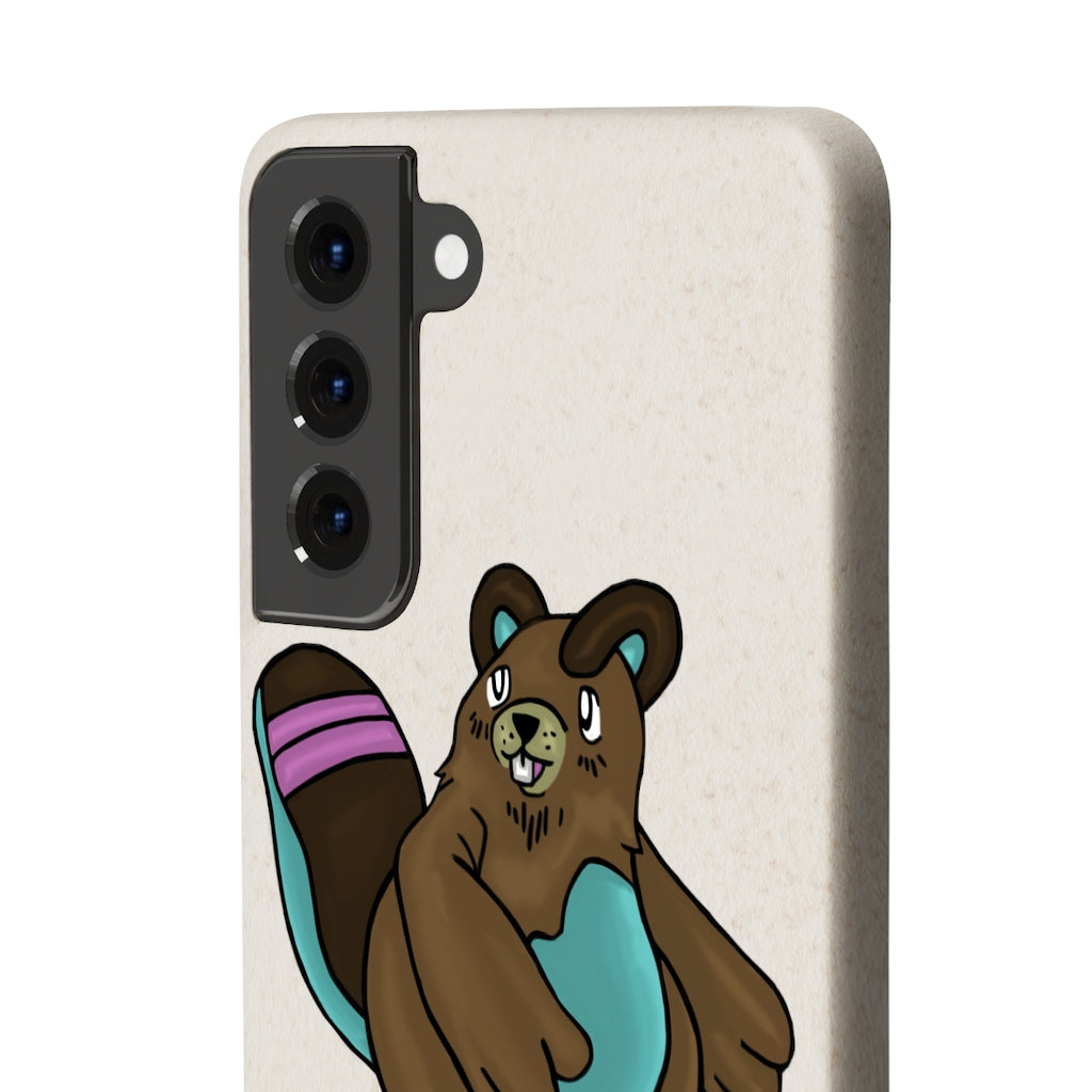 Beachu Biodegradable Phone Case made from PLA plant polymer and bamboo binder, showcasing its slim design and eco-friendly features.