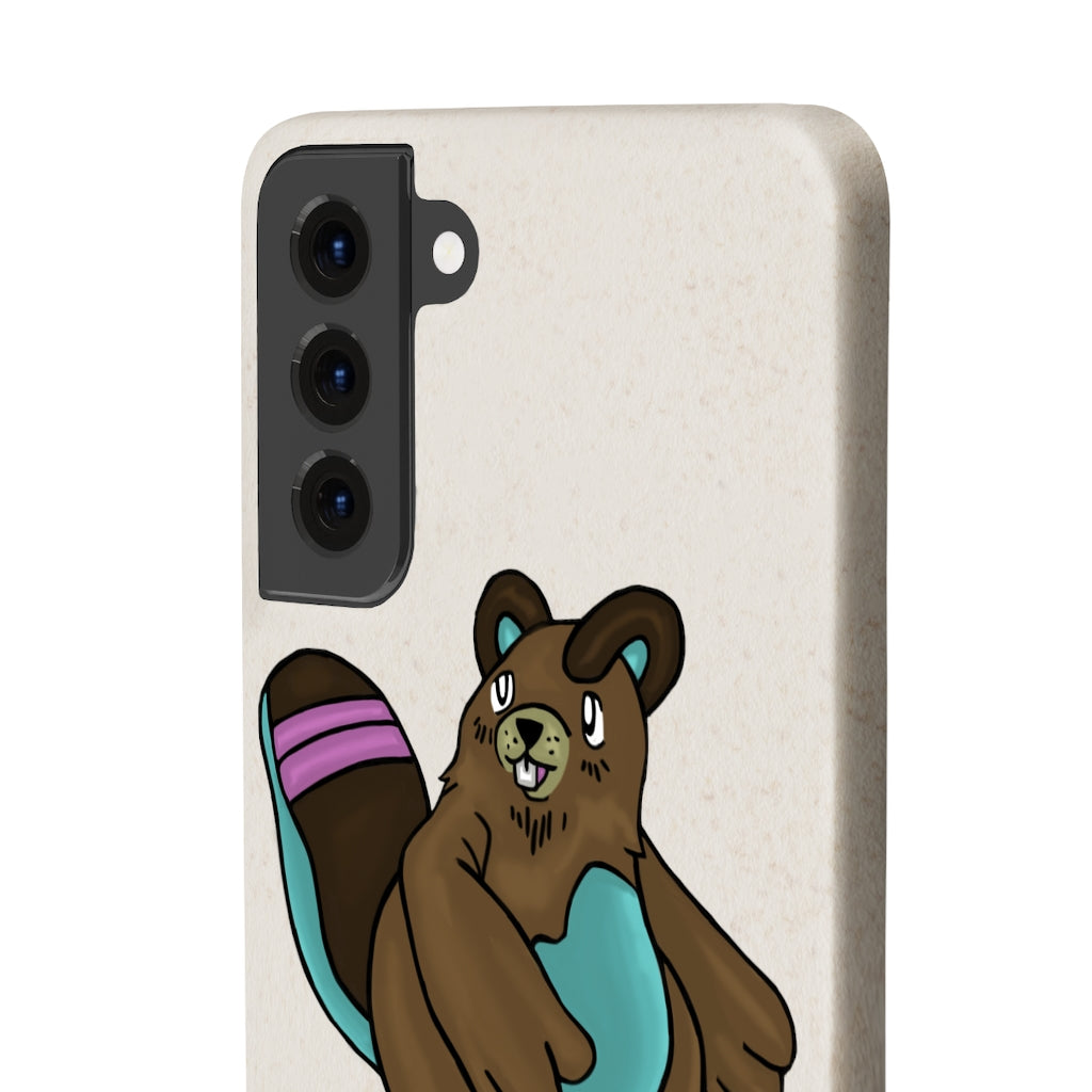 Beachu Biodegradable Phone Case made from PLA plant polymer and bamboo binder, showcasing its slim design and eco-friendly features.