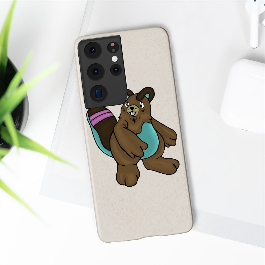 Beachu Biodegradable Phone Case made from PLA plant polymer and bamboo binder, showcasing its slim design and eco-friendly features.