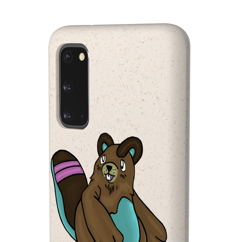 Beachu Biodegradable Phone Case made from PLA plant polymer and bamboo binder, showcasing its slim design and eco-friendly features.