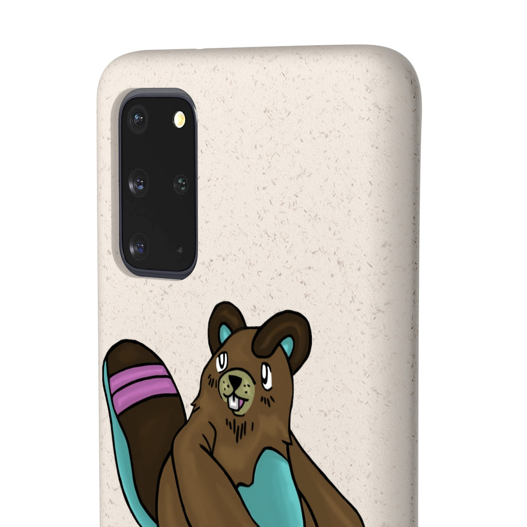 Beachu Biodegradable Phone Case made from PLA plant polymer and bamboo binder, showcasing its slim design and eco-friendly features.