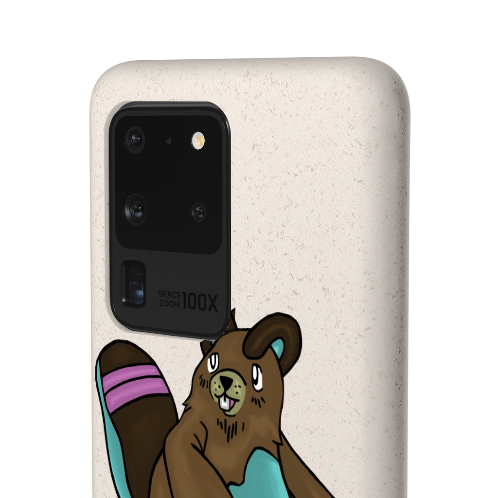 Beachu Biodegradable Phone Case made from PLA plant polymer and bamboo binder, showcasing its slim design and eco-friendly features.