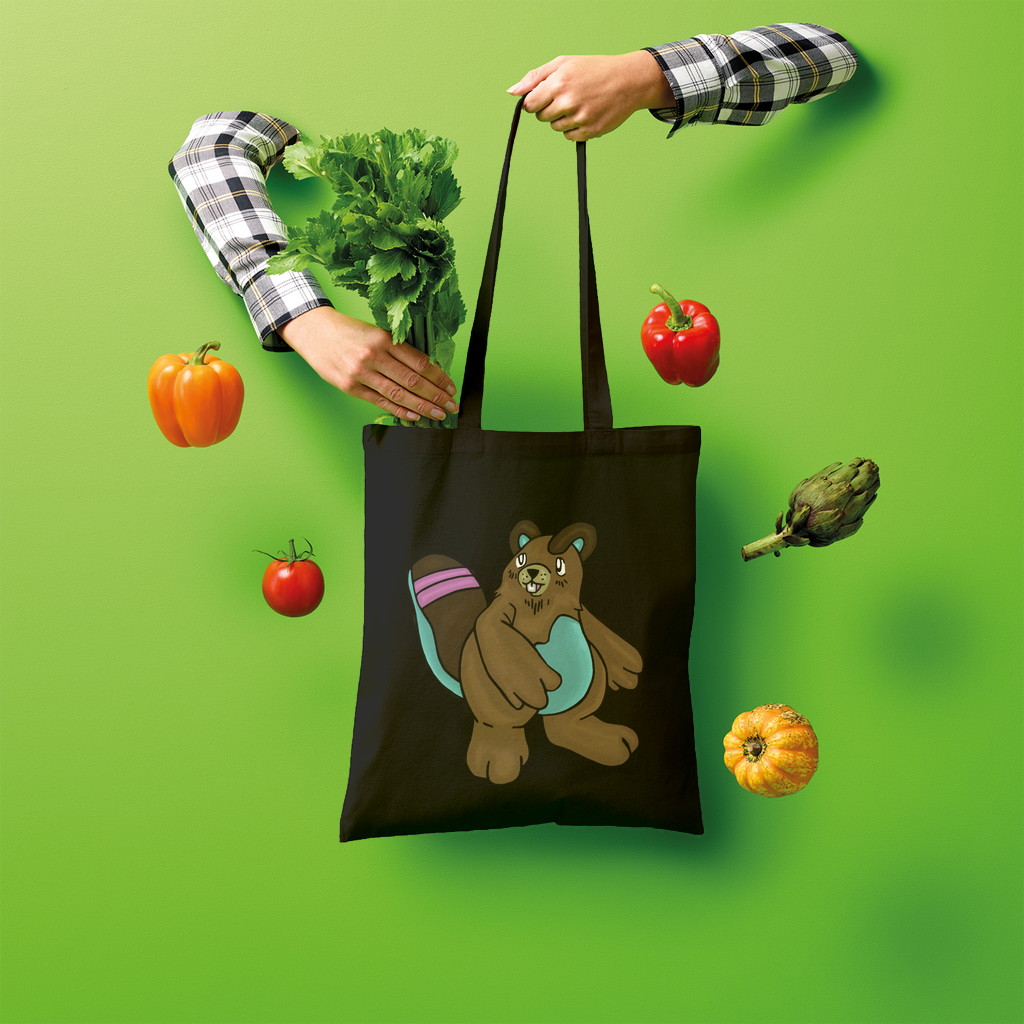 Beachu Shopper Tote Bag made of 100% cotton, featuring a spacious design and comfortable shoulder straps, perfect for eco-friendly shopping.