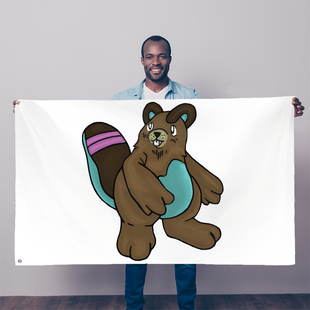 Beachu Sublimation Flag measuring 5FT x 3FT, made of durable polyester fabric with vibrant colors and double-stitched edges.