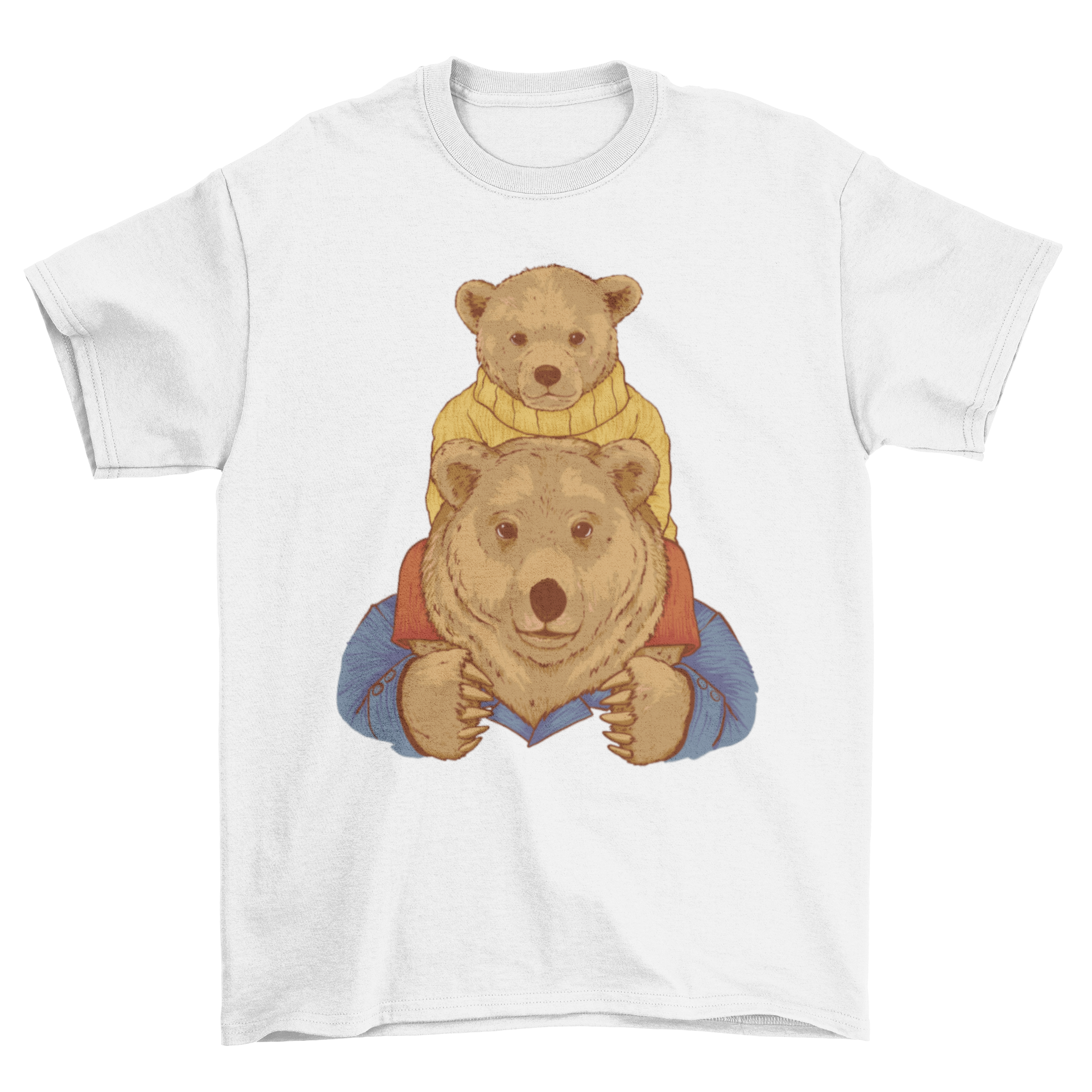 A cute Bear Father and Son T-shirt featuring a charming bear family design, perfect for family bonding.